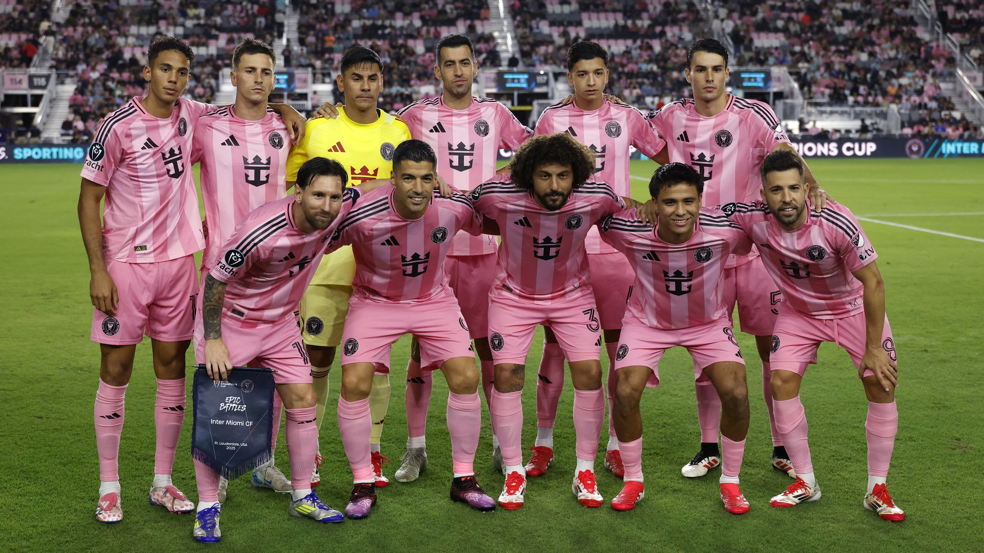 Inter Miami posing before the game. 