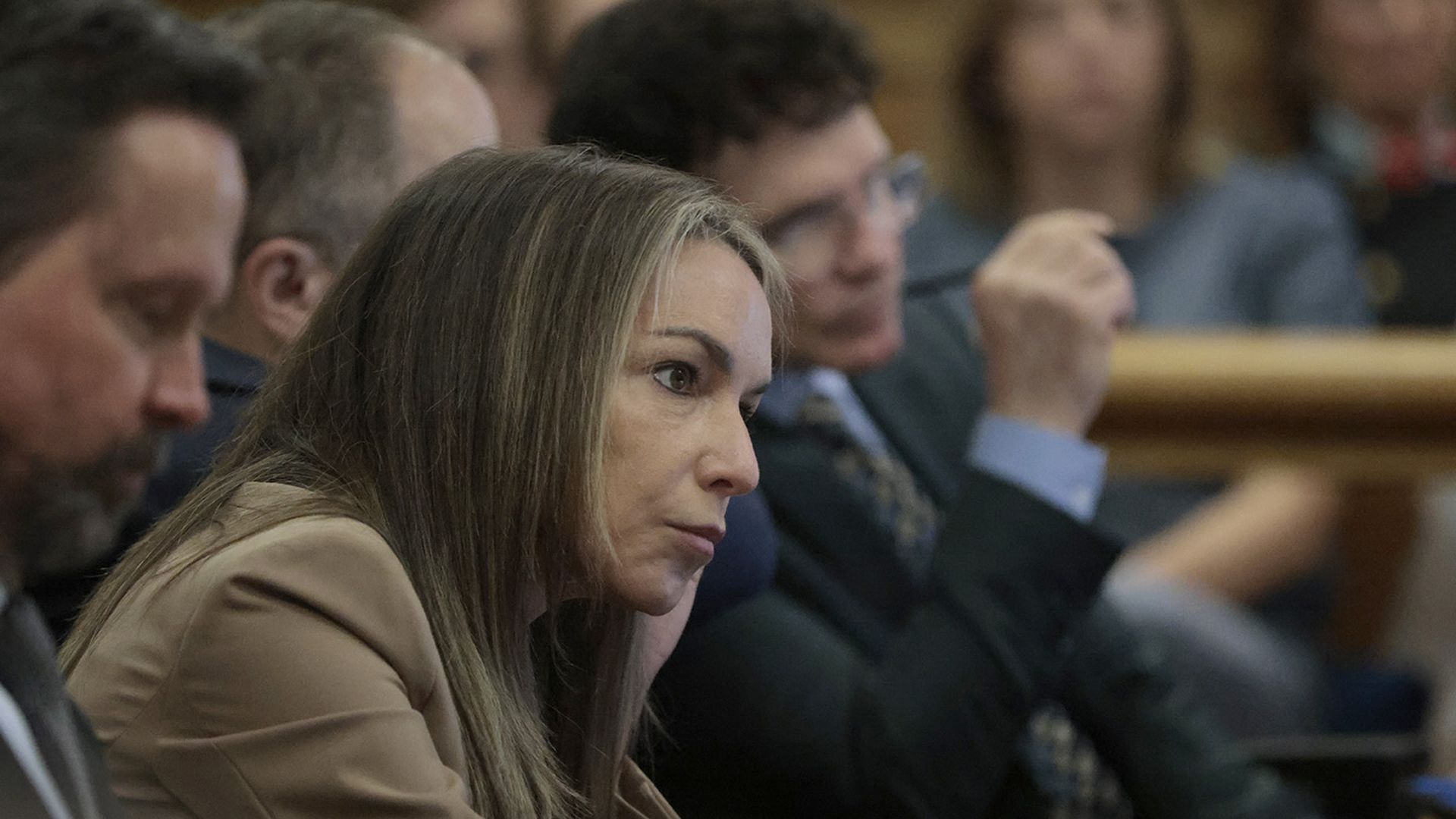 Karen Read sits alongside her attorneys as she faces trial in Massachusetts in the death of her late boyfriend, John O'Keefe.
