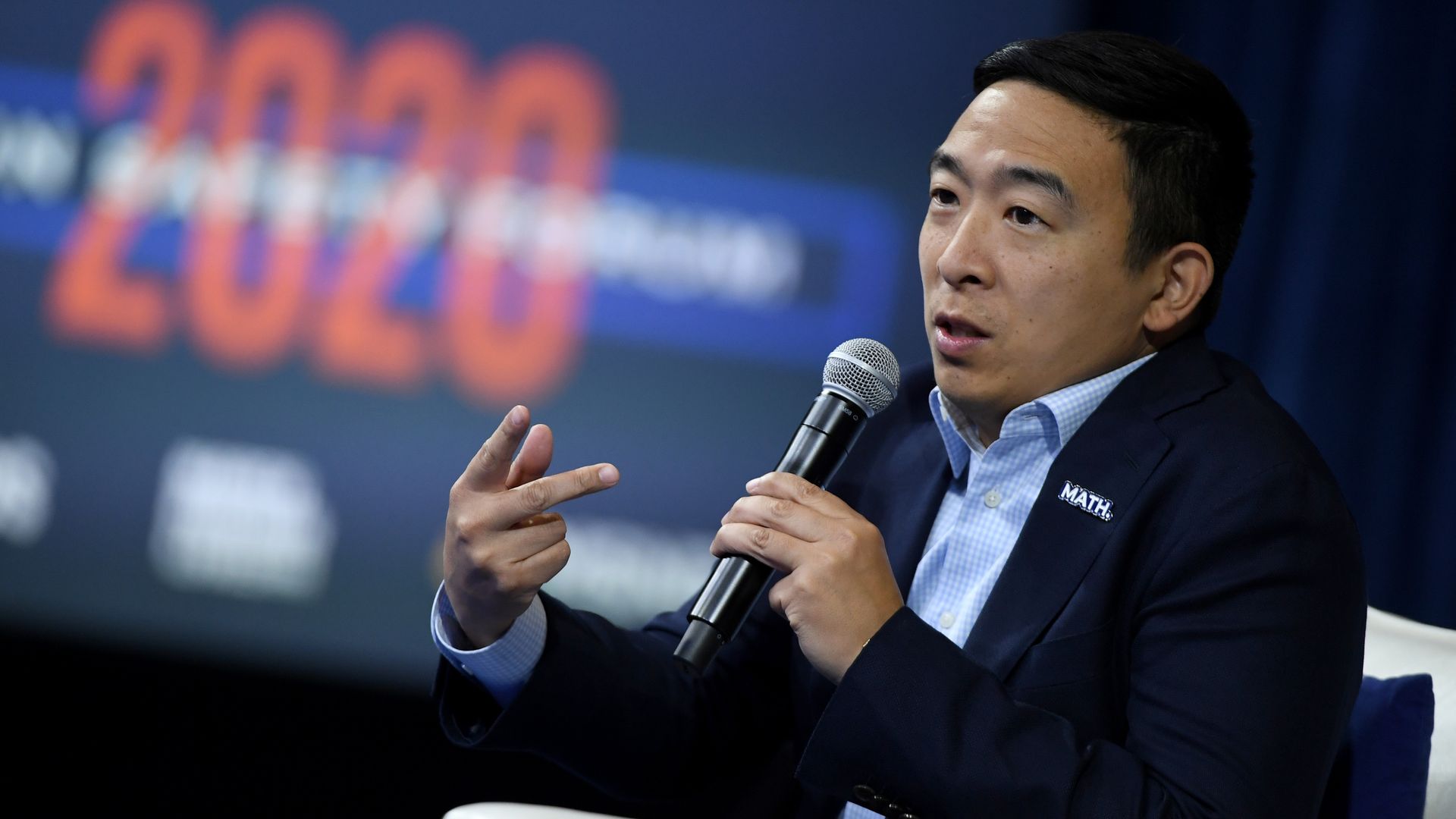Former Democratic presidential candidate Andrew Yang speaks during the 2020 Gun Safety Forum on October 2, 2019 in Las Vegas, Nevada. 