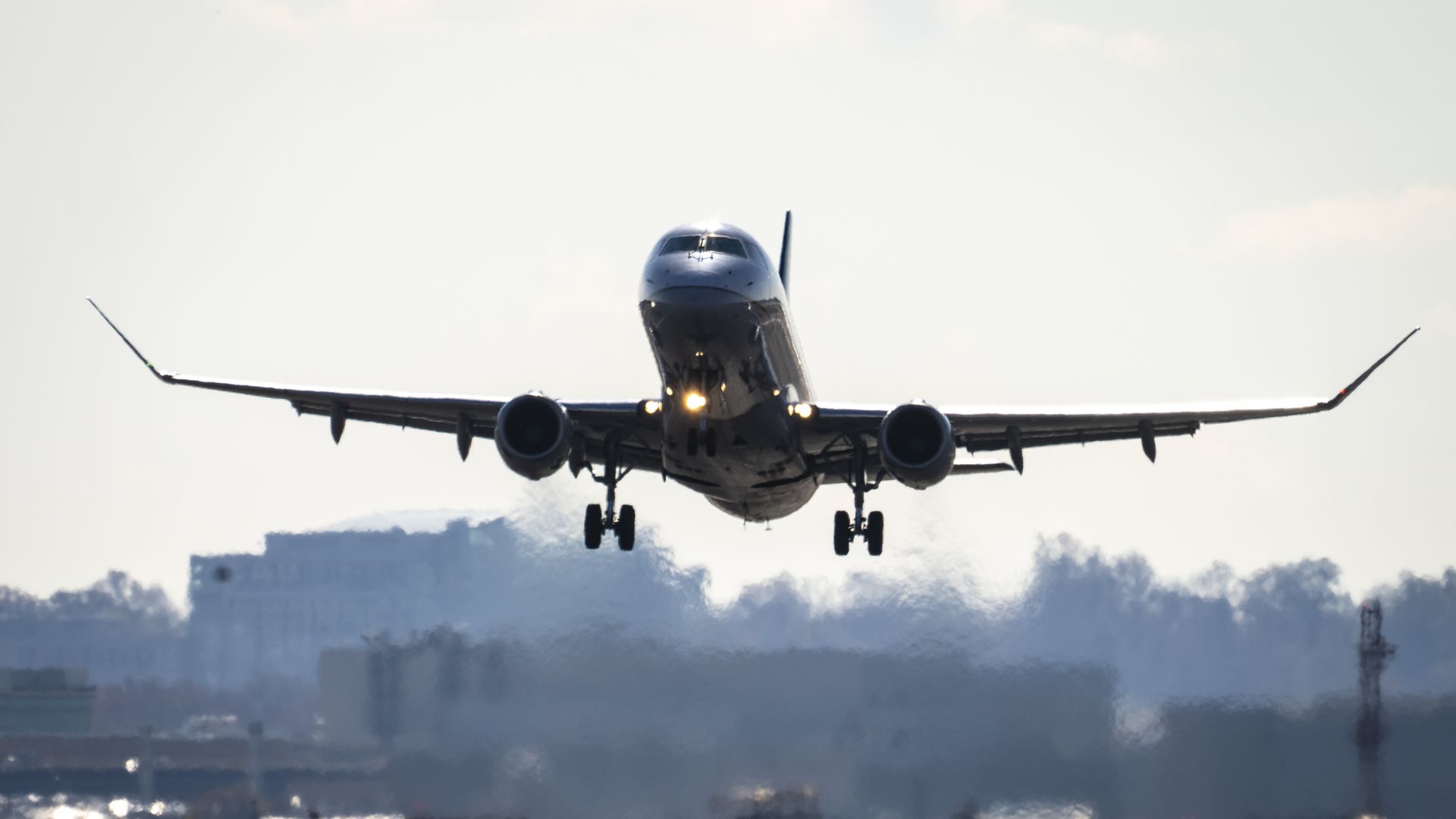 A United Airlines plane takes off from Ronald Reagan Washington National Airport November 23, 2021 