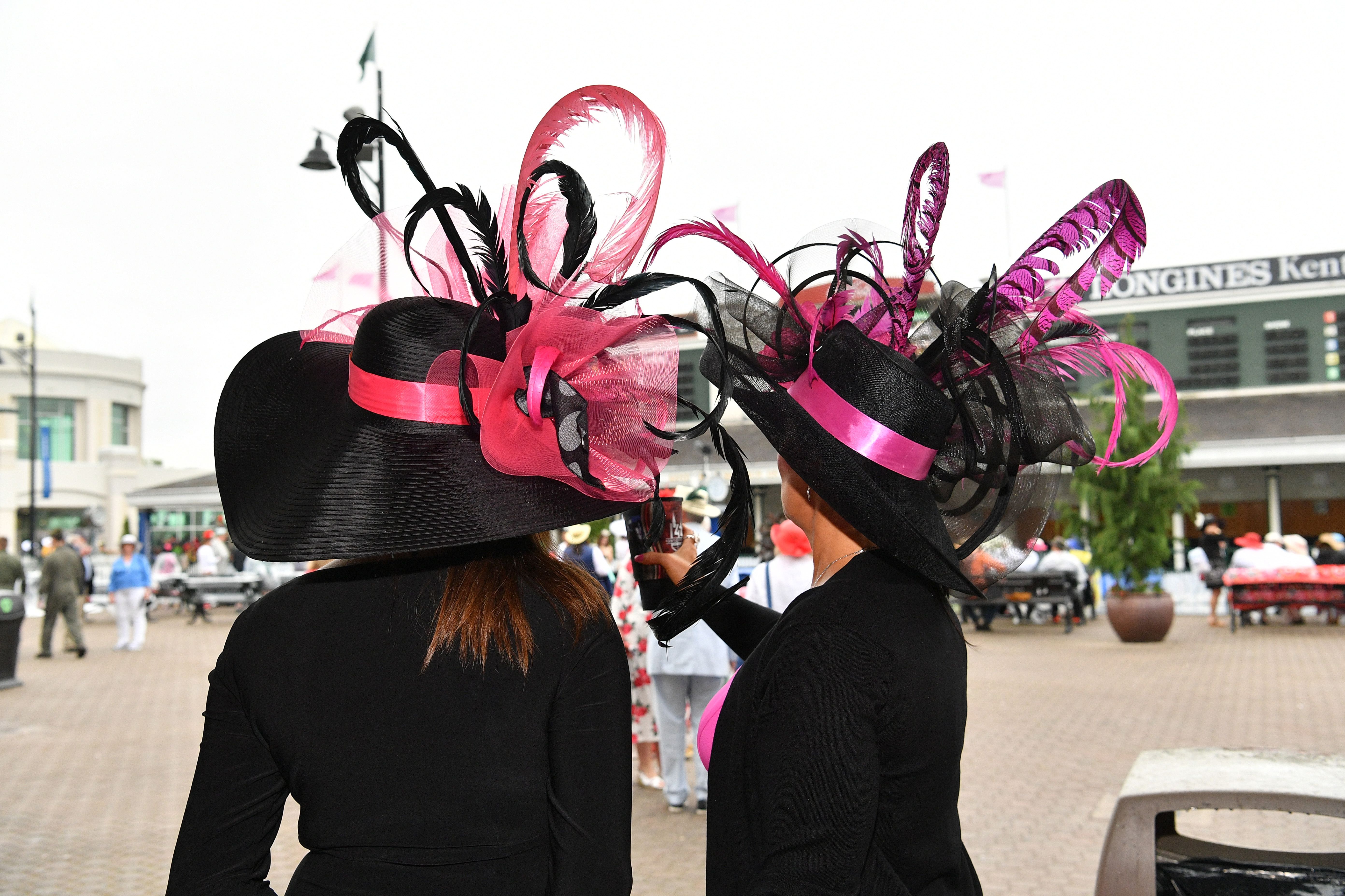 Ornate hats at the Kentucky Derby.