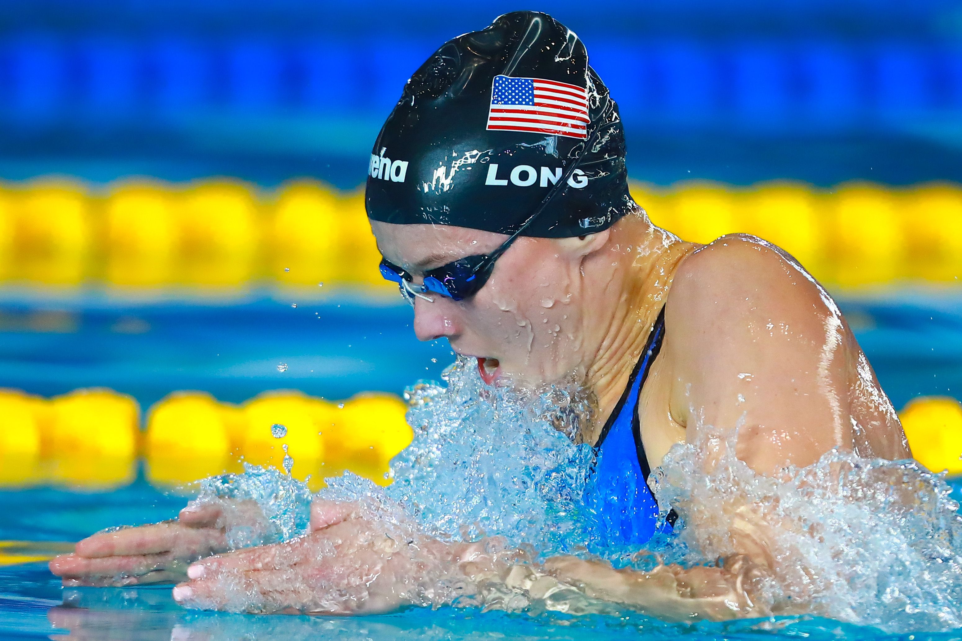 Jessica Long of United States competes in women's 100 m Breaststroke SB7 during day 2 of the Para Swimming World Championship Mexico City 