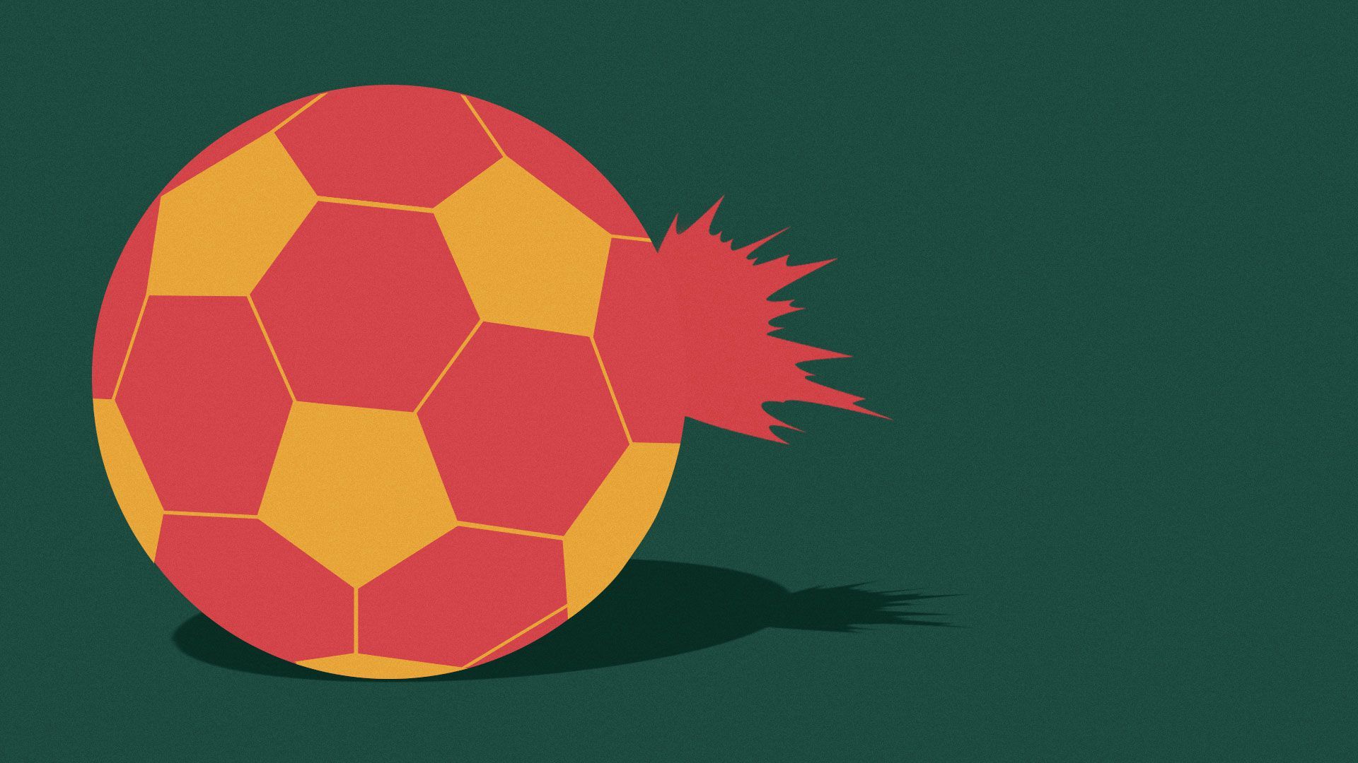 Illustration of a soccer ball bursting