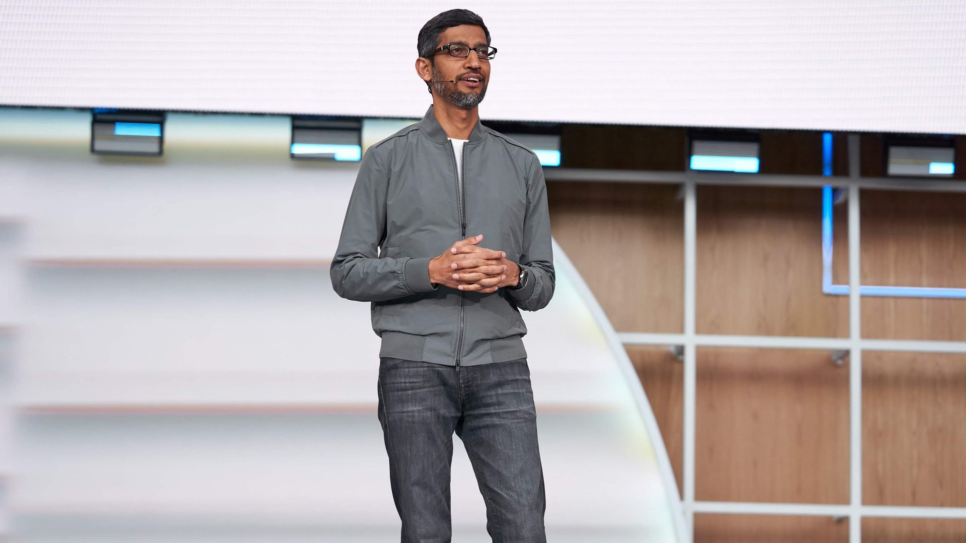 Google's Sundar Pichai speaking at their developer conference Tuesday