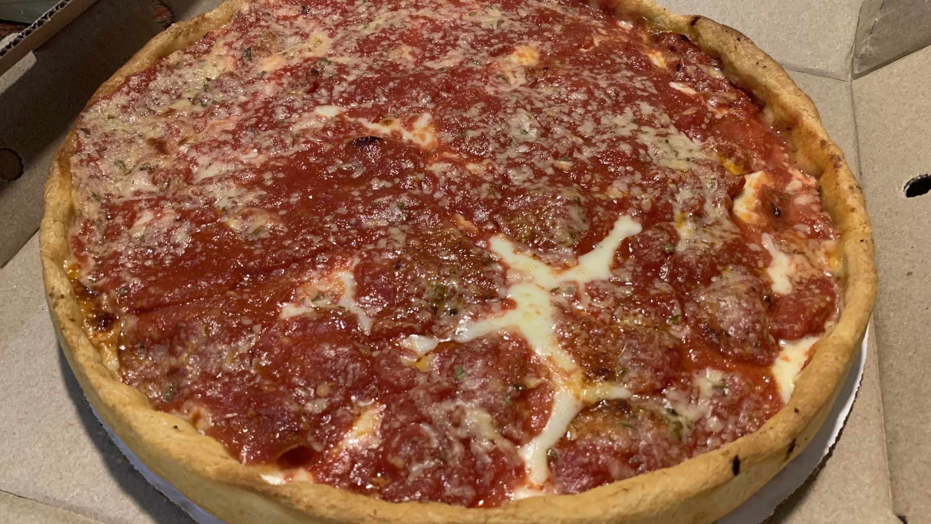 Deep dish pizza