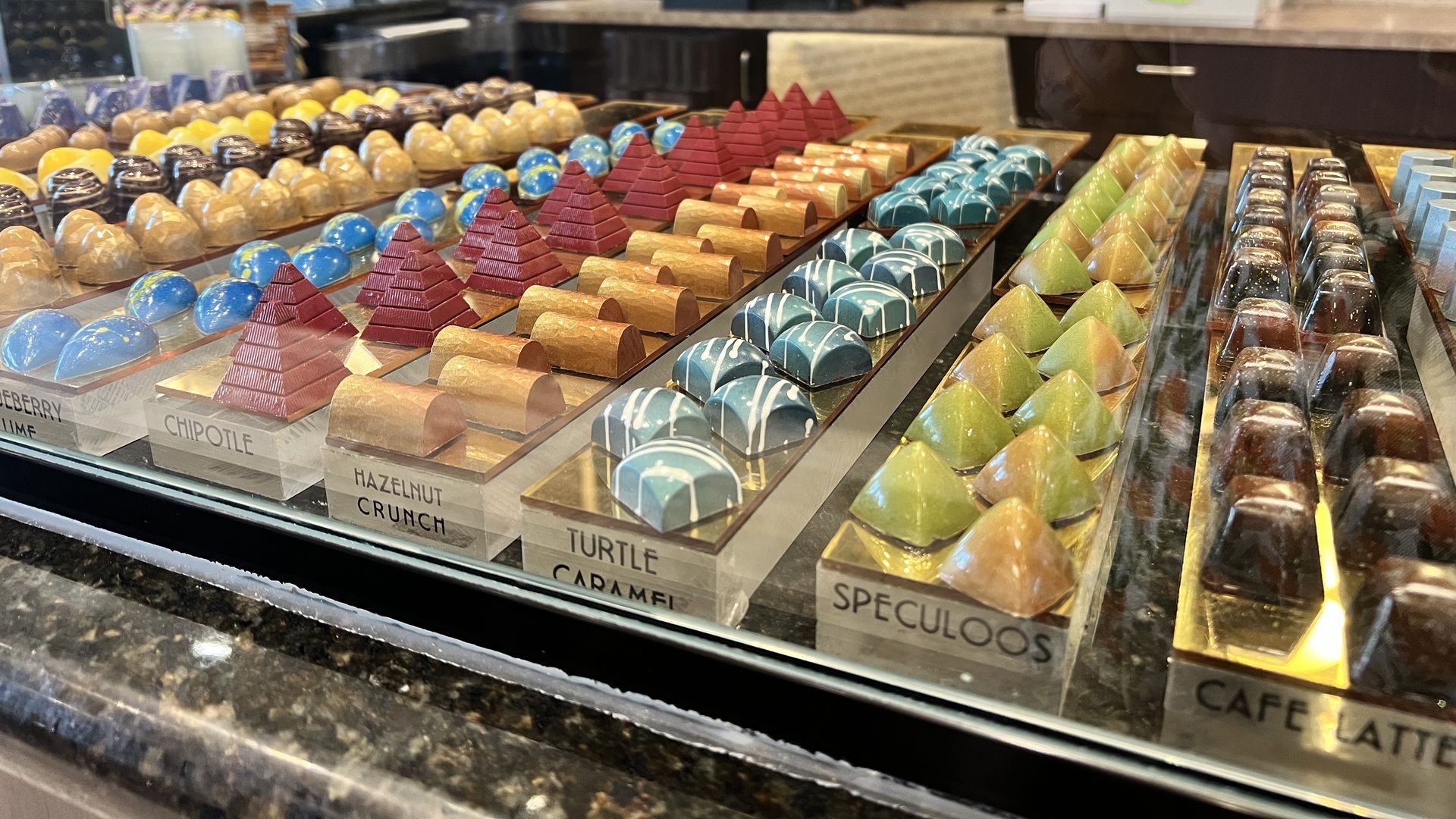 various colorful chocolates