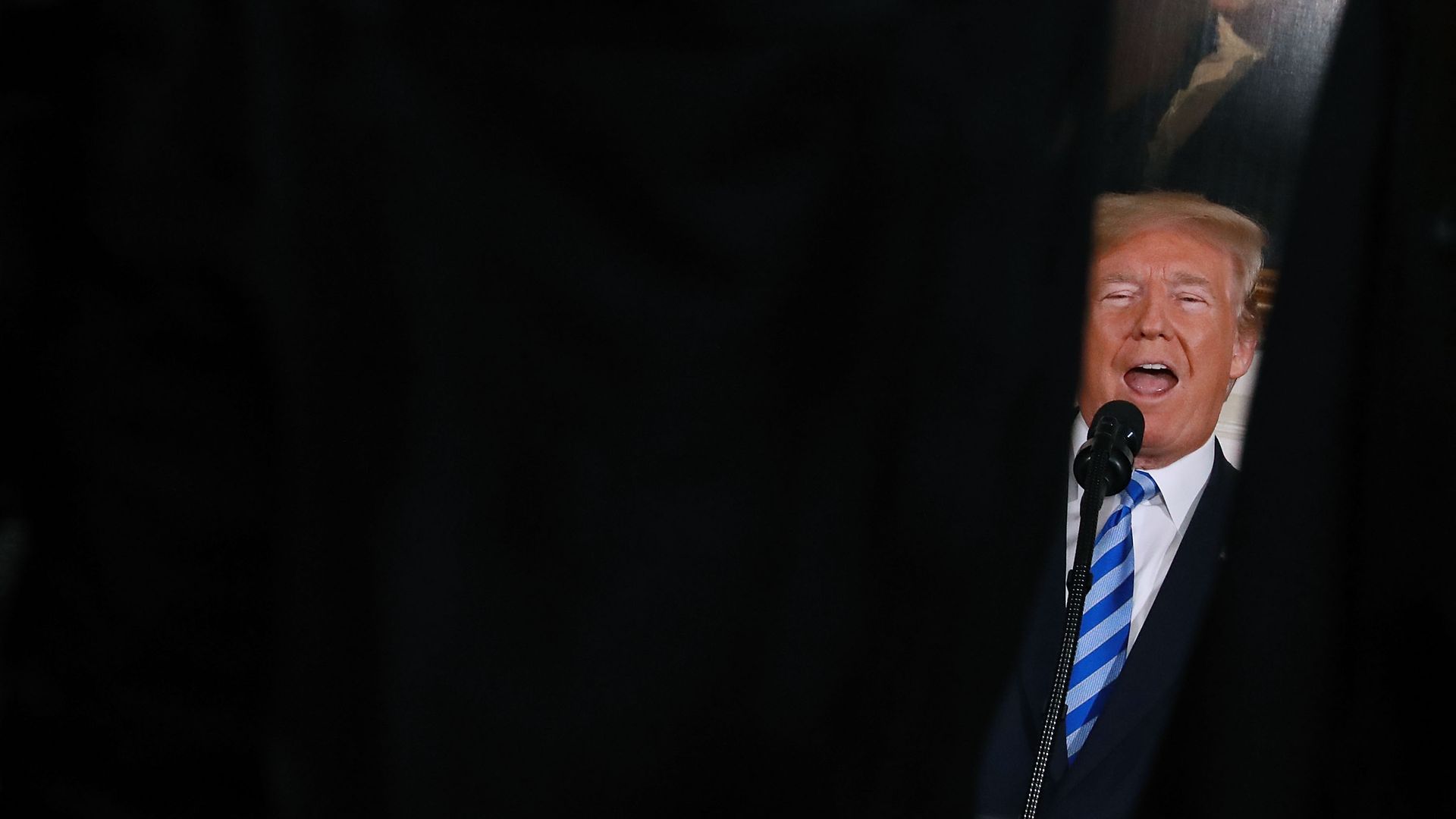 Donald Trump at the White House, which has a problem with leakers leaking about leaks.