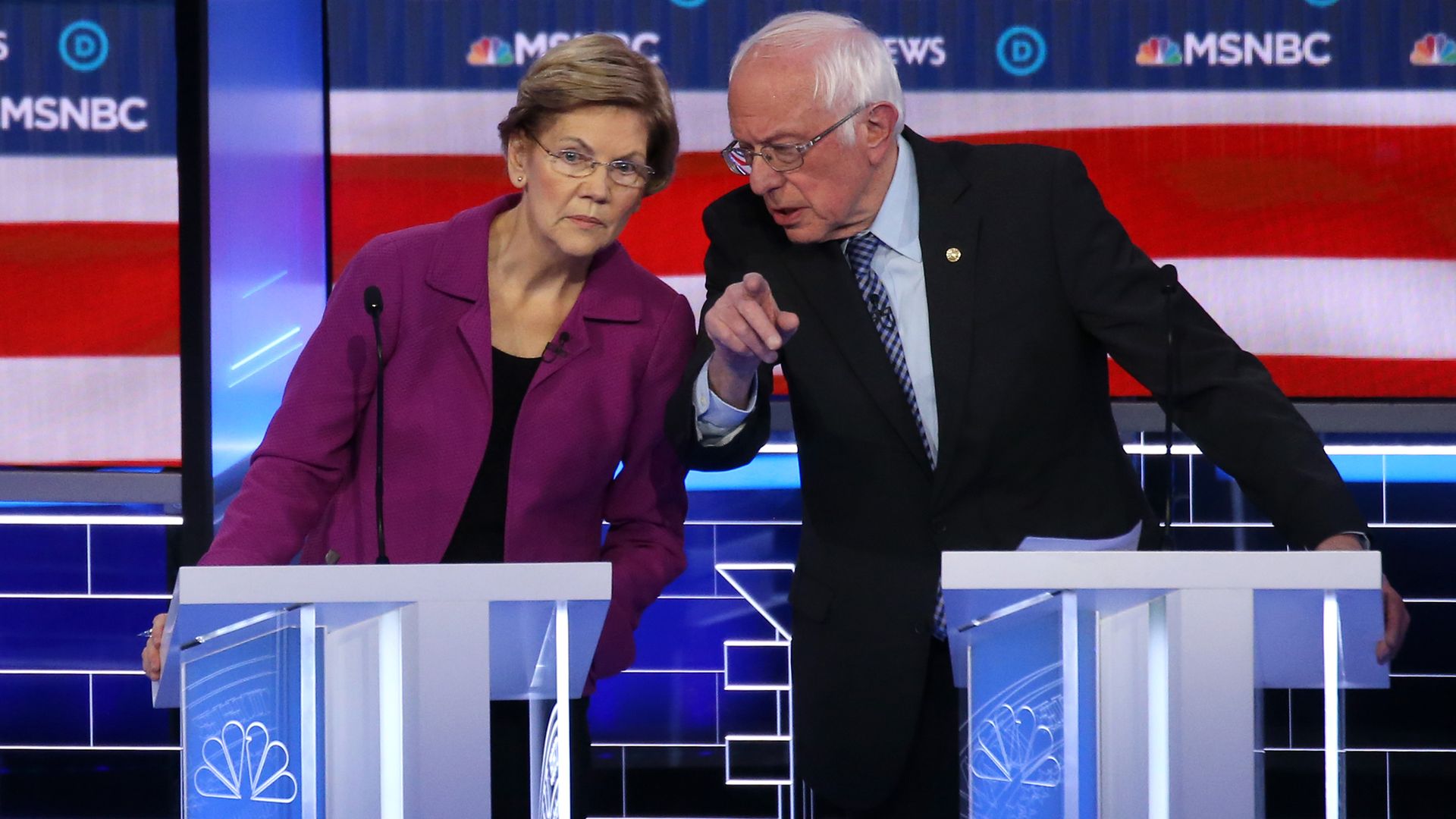 Warren and Sanders on Nevada debate stage