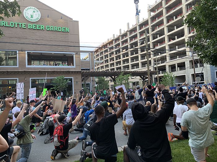 day8 protests south end charlotte beer garden