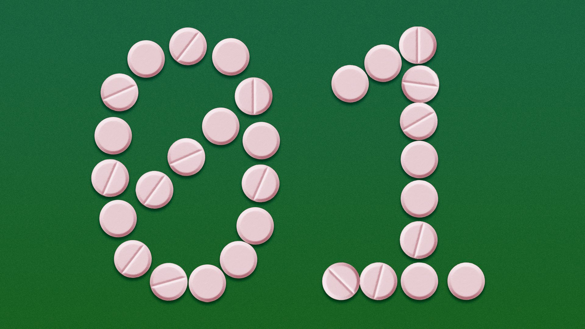 Illustration of binary code made from pills