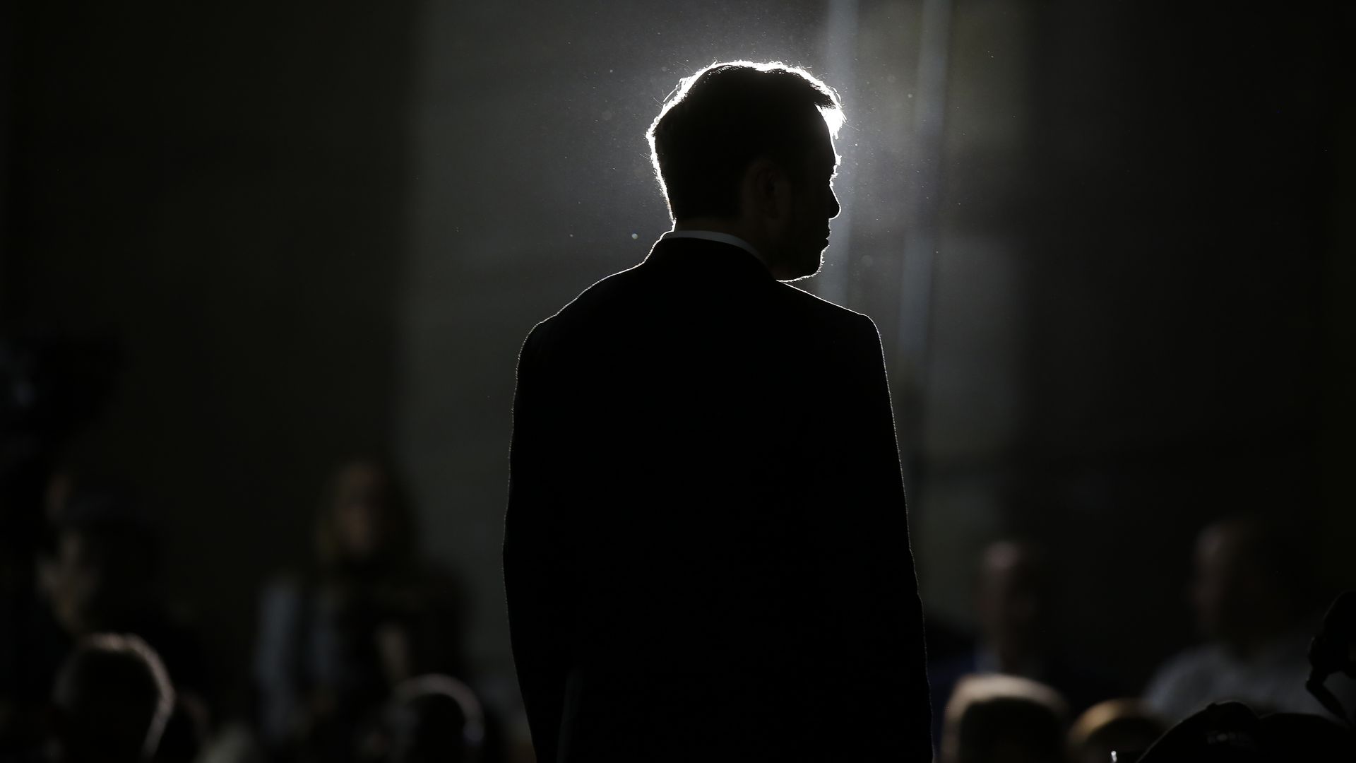 The silhouette of Elon Musk. 