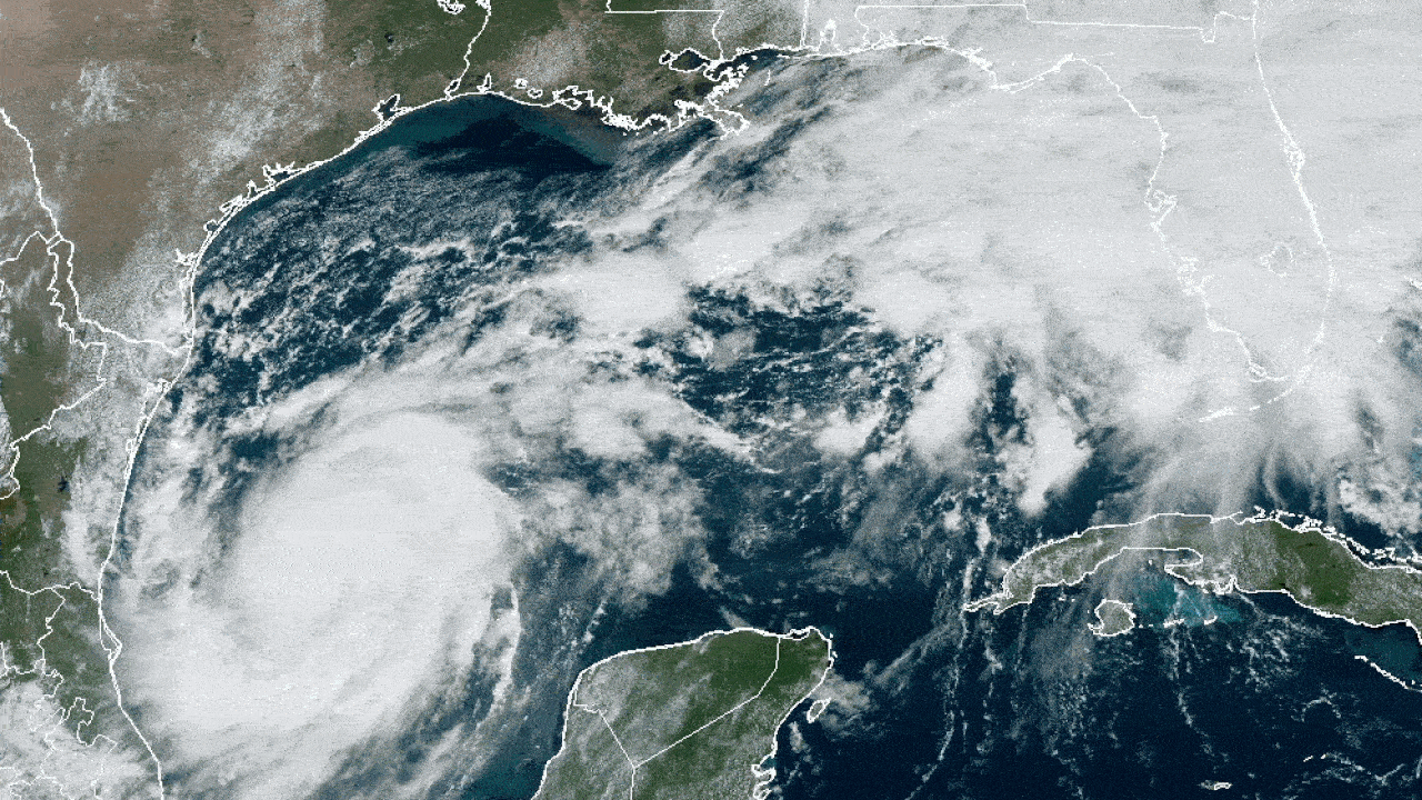 A satellite image of Hurricane Milton.