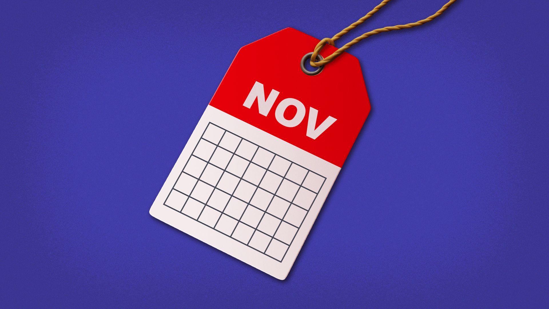 Illustration of a sale tag with a calendar on it.