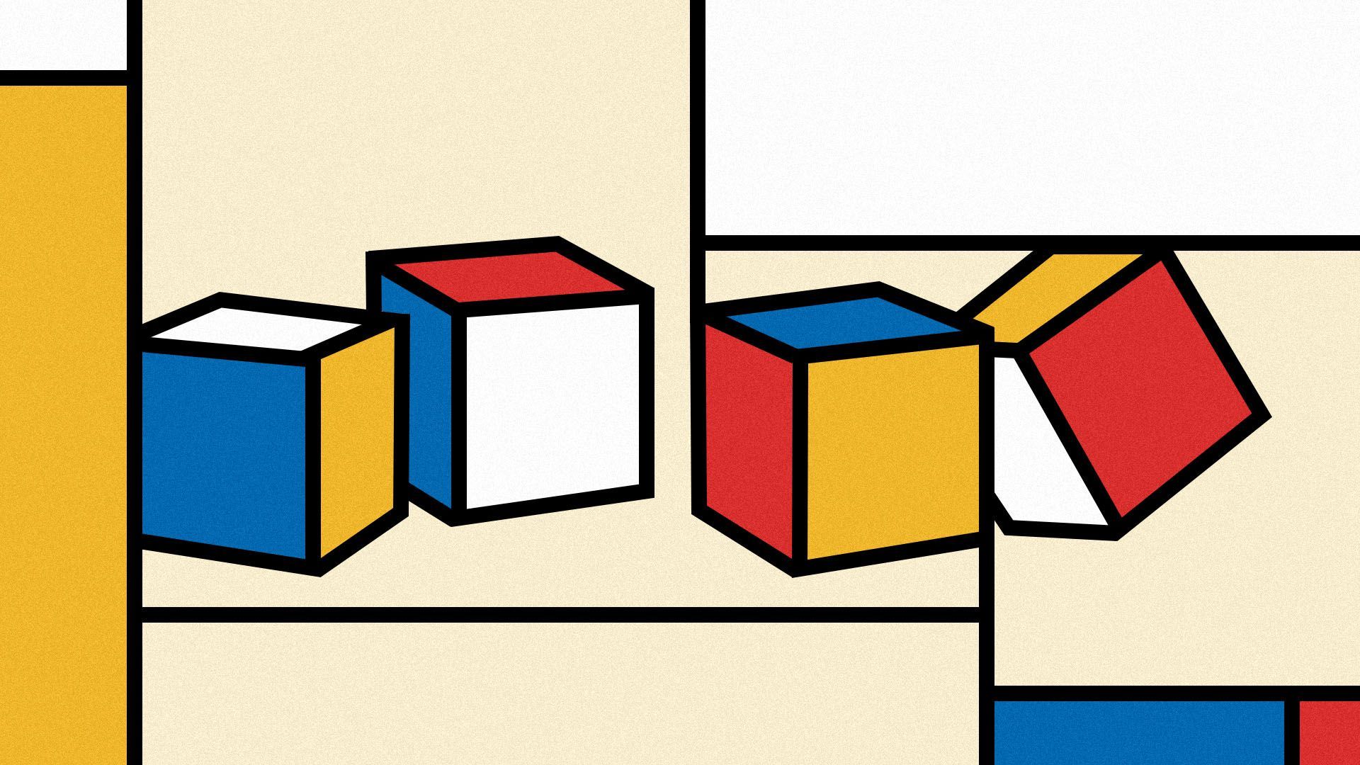 Illustration of abstract children's blocks 