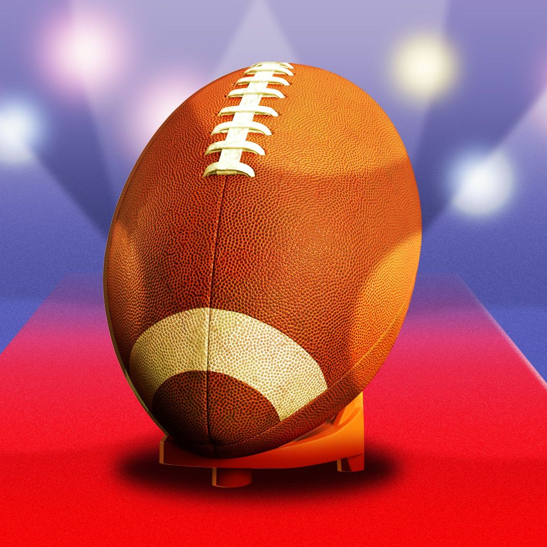 Illustration of a football on a red carpet