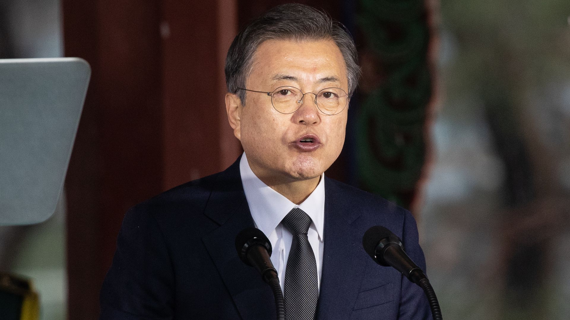 South Korean President Moon Jae-in speaking in Seoul in March 2021.