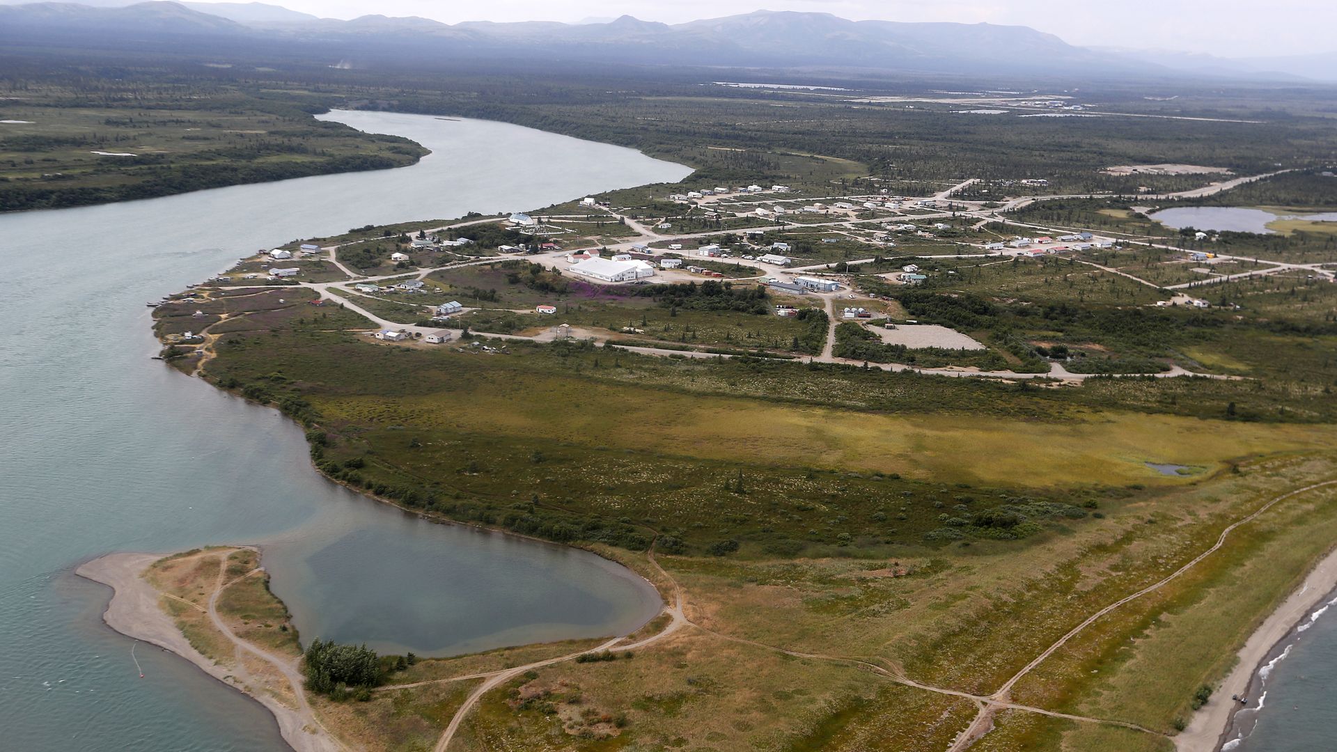 The Newhalen River empties into Lake iliamna at the village of Newhalen. 