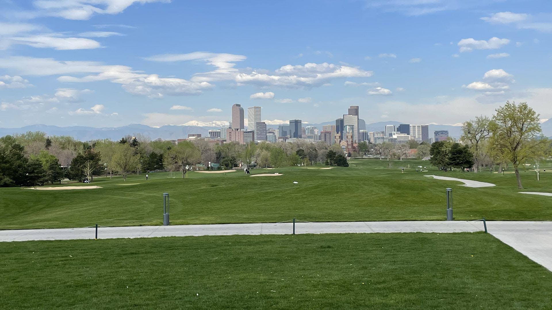 The view from the patio at the City Park Golf Course bar. Photo: John Frank/Axios
