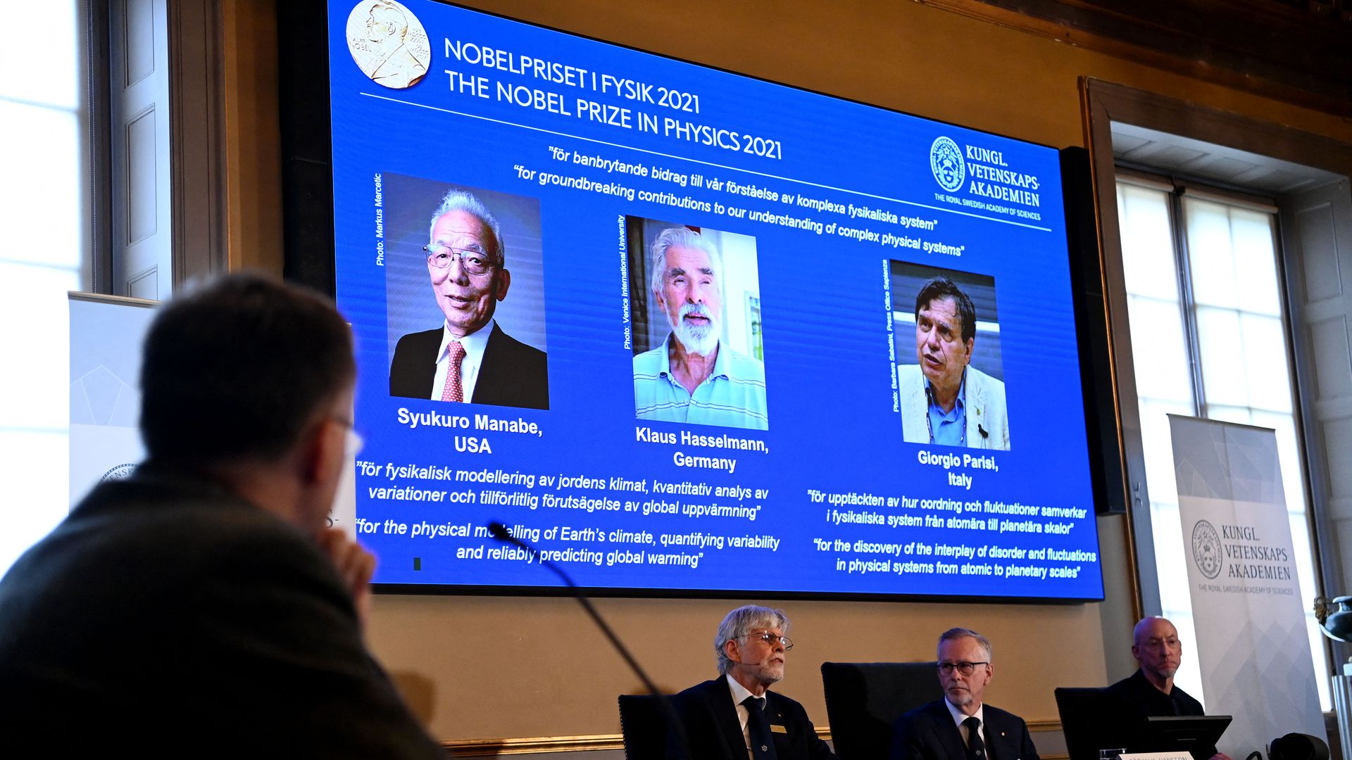Syukuro Manabe, Klaus Hasselmann and Giorgio Parisi were awarded the Nobel Prize in Physics.