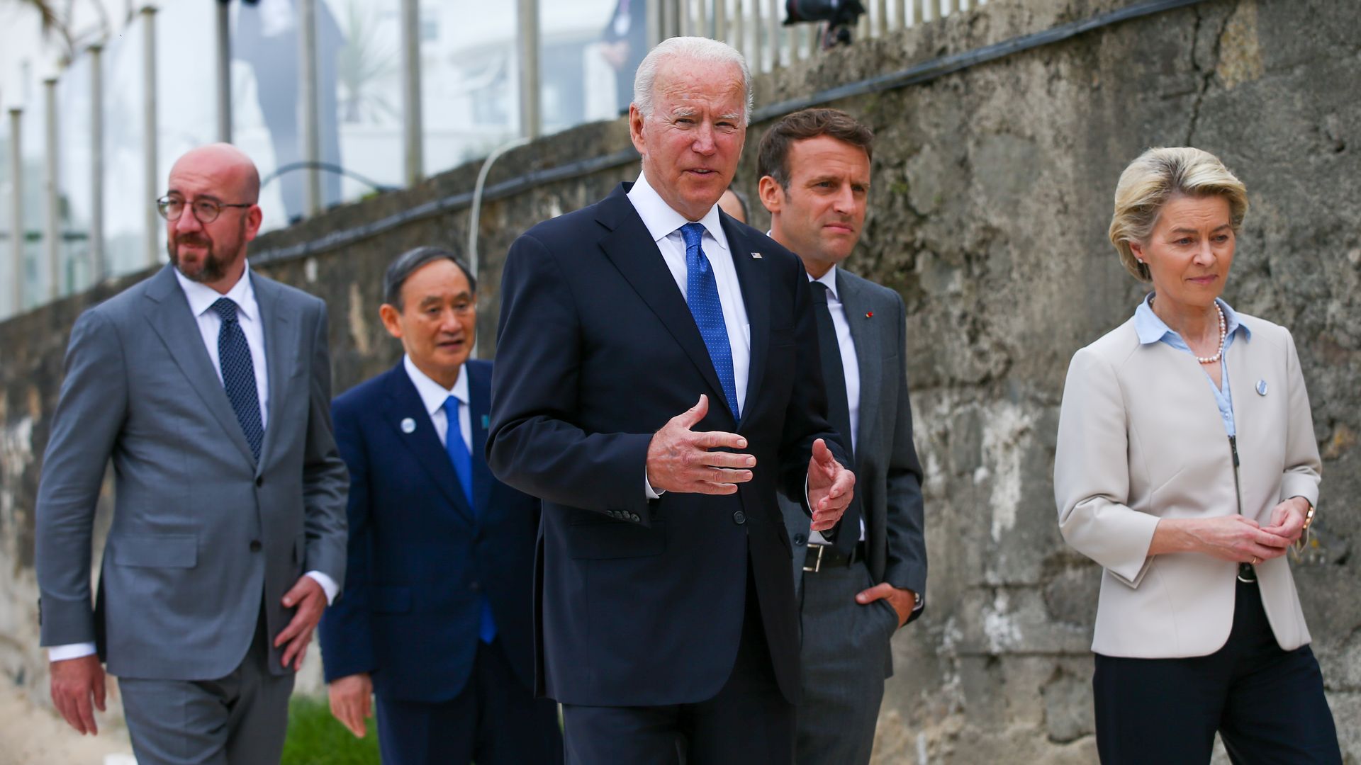 President Biden and other world leaders at the G7. 