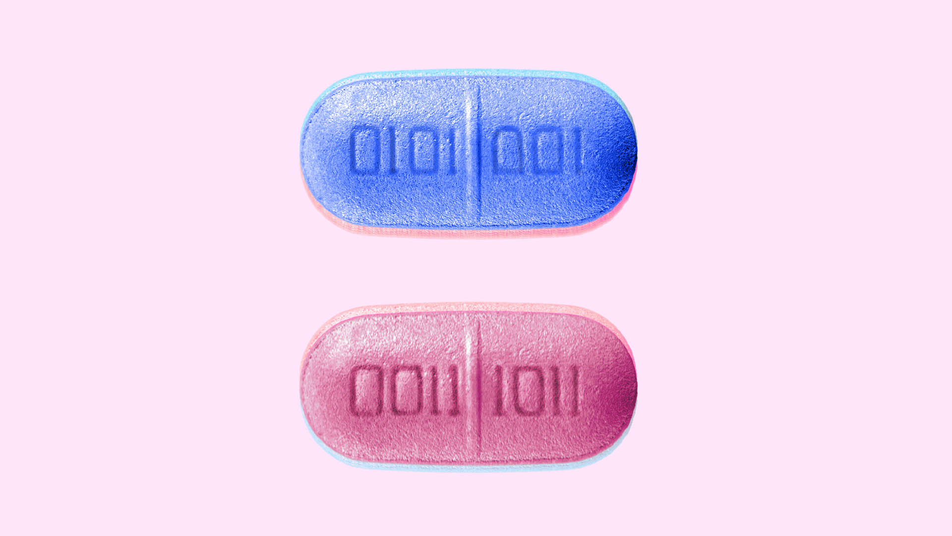 A photo of pills with numbers on them.