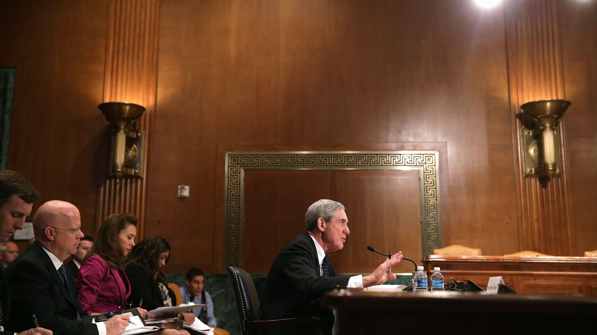 In this image, Mueller testifies