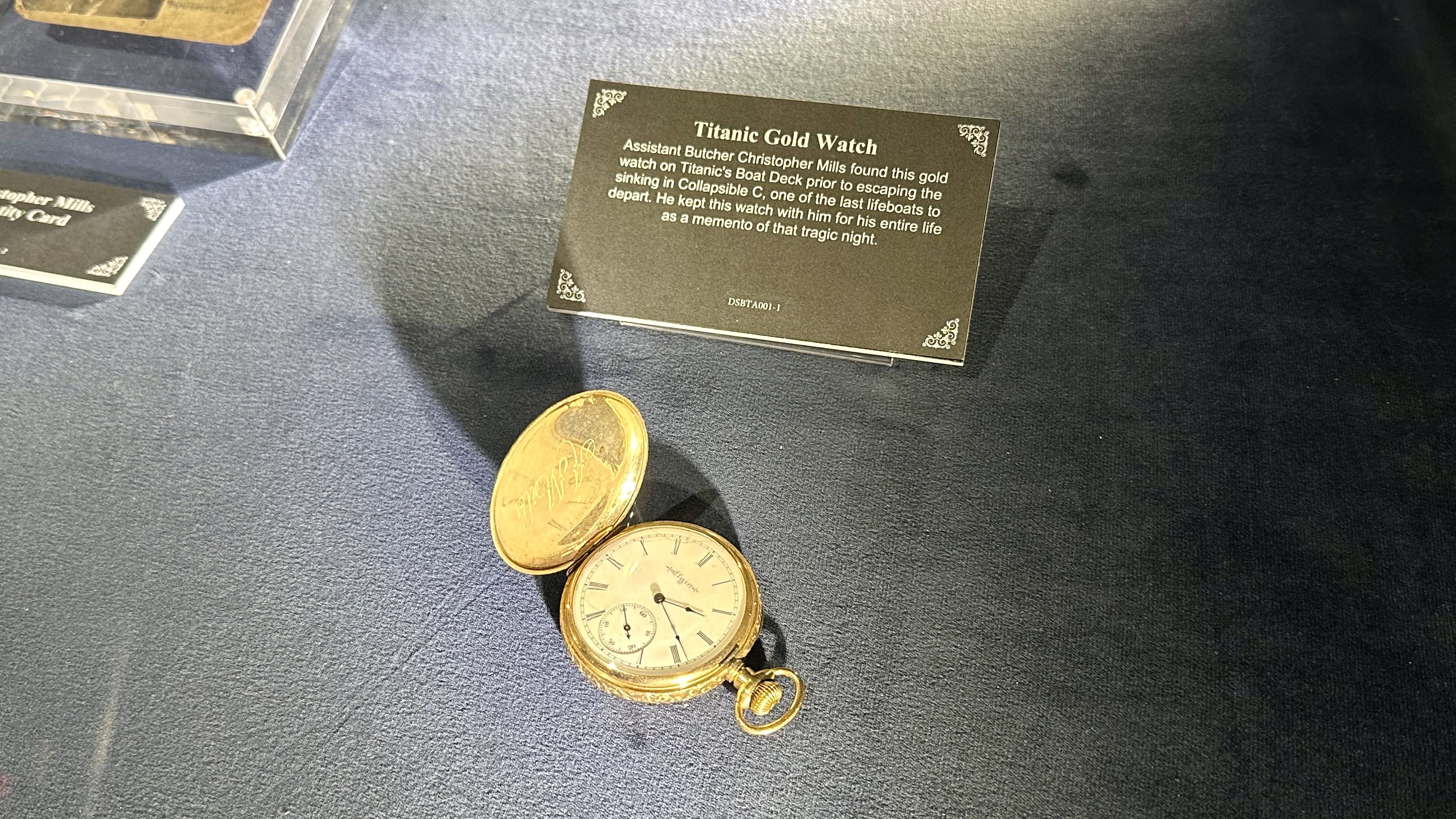 image shows a gold watch from Titanic.