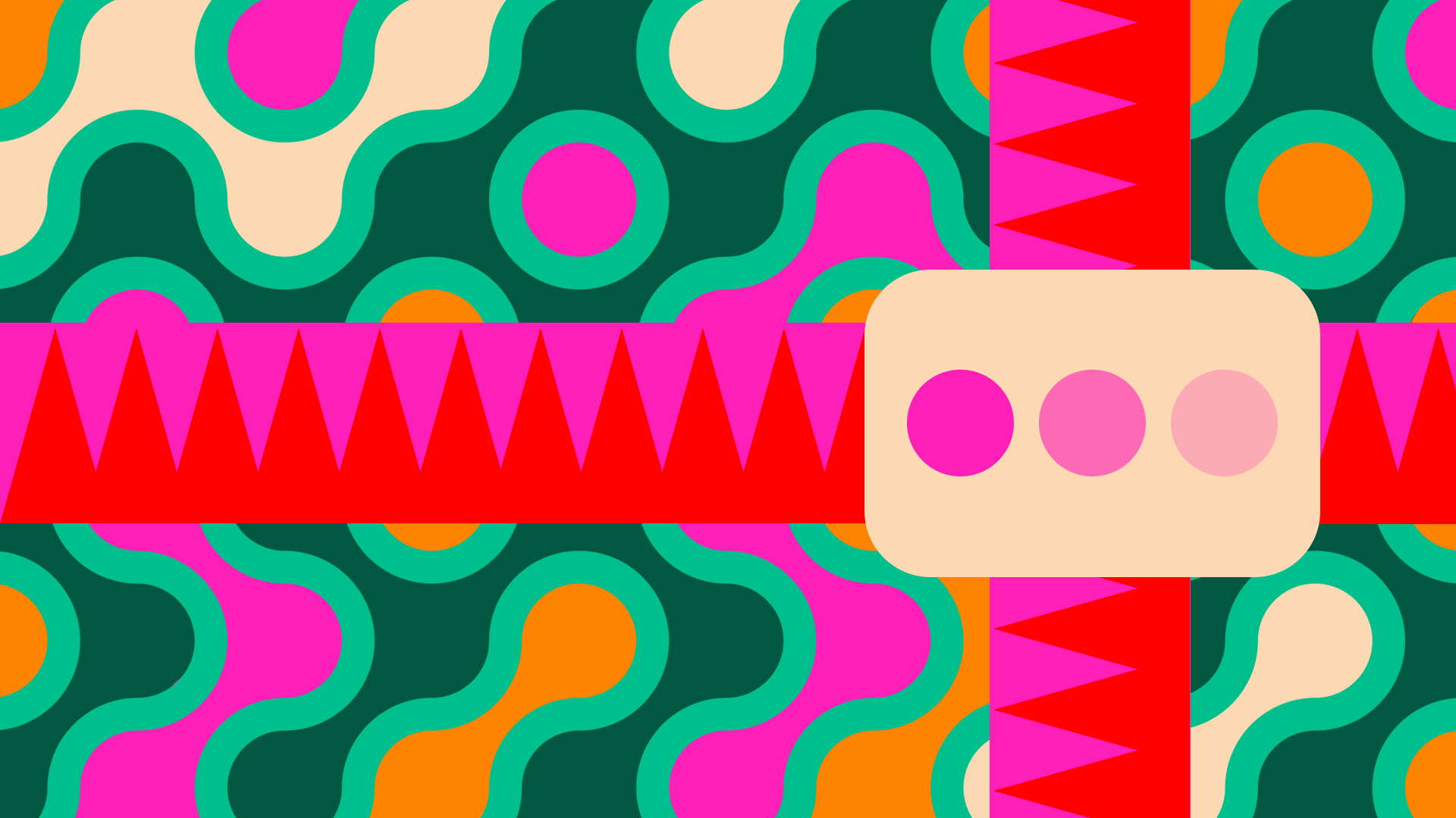 Animated gif of a retro gift featuring a card with three typing indicator bubbles