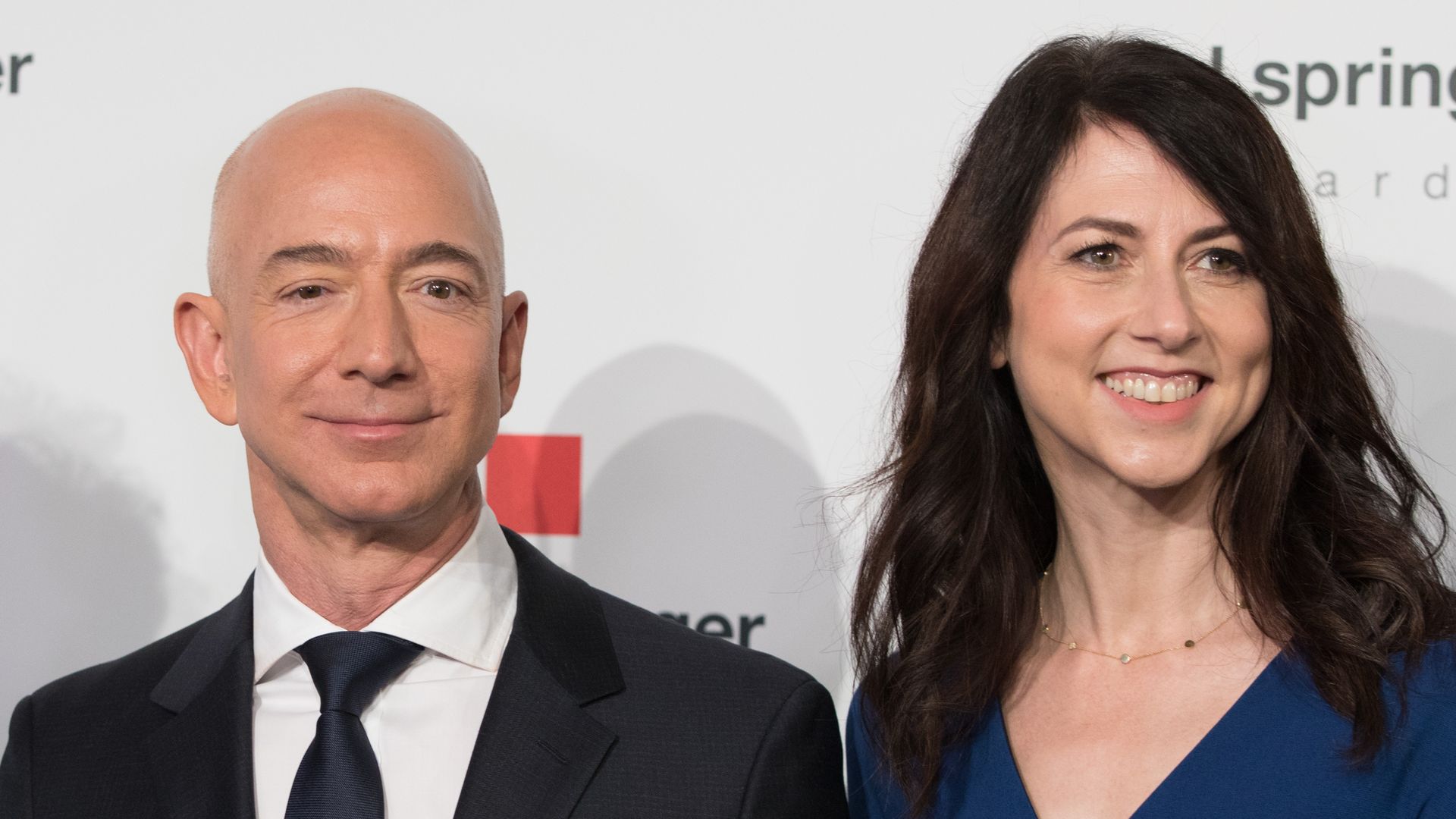 MacKenzie Scott with her former husband, Jeff Bezos, the CEO of Amazon.