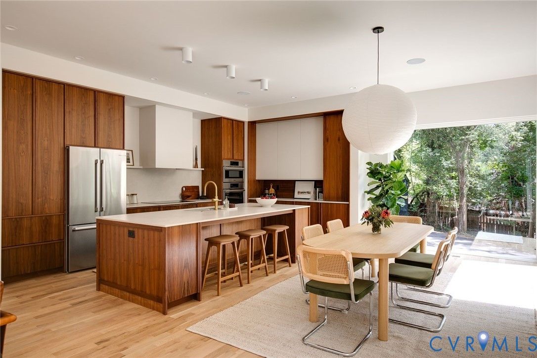 a modern, woody kitchen 