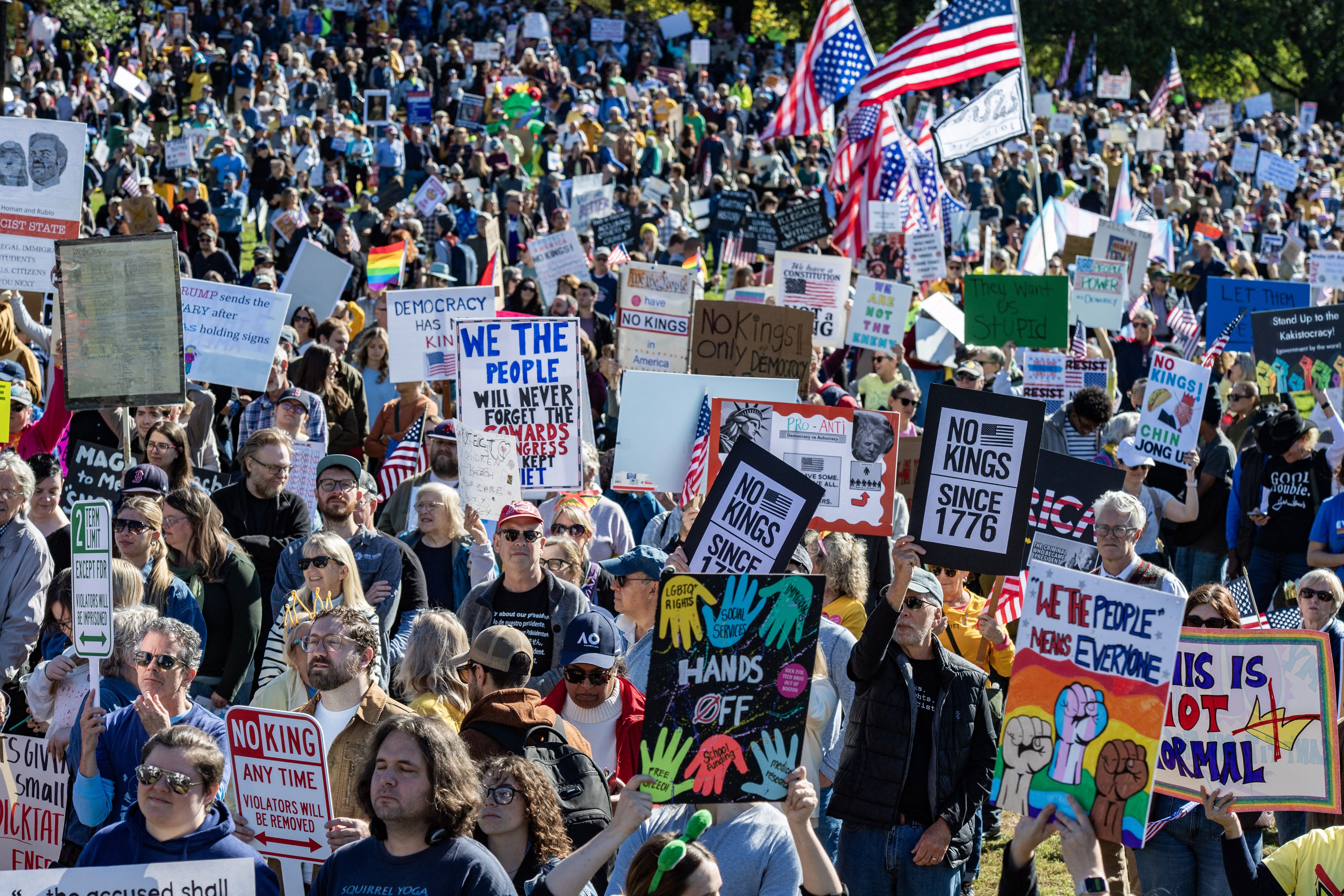 Protesters in Boston