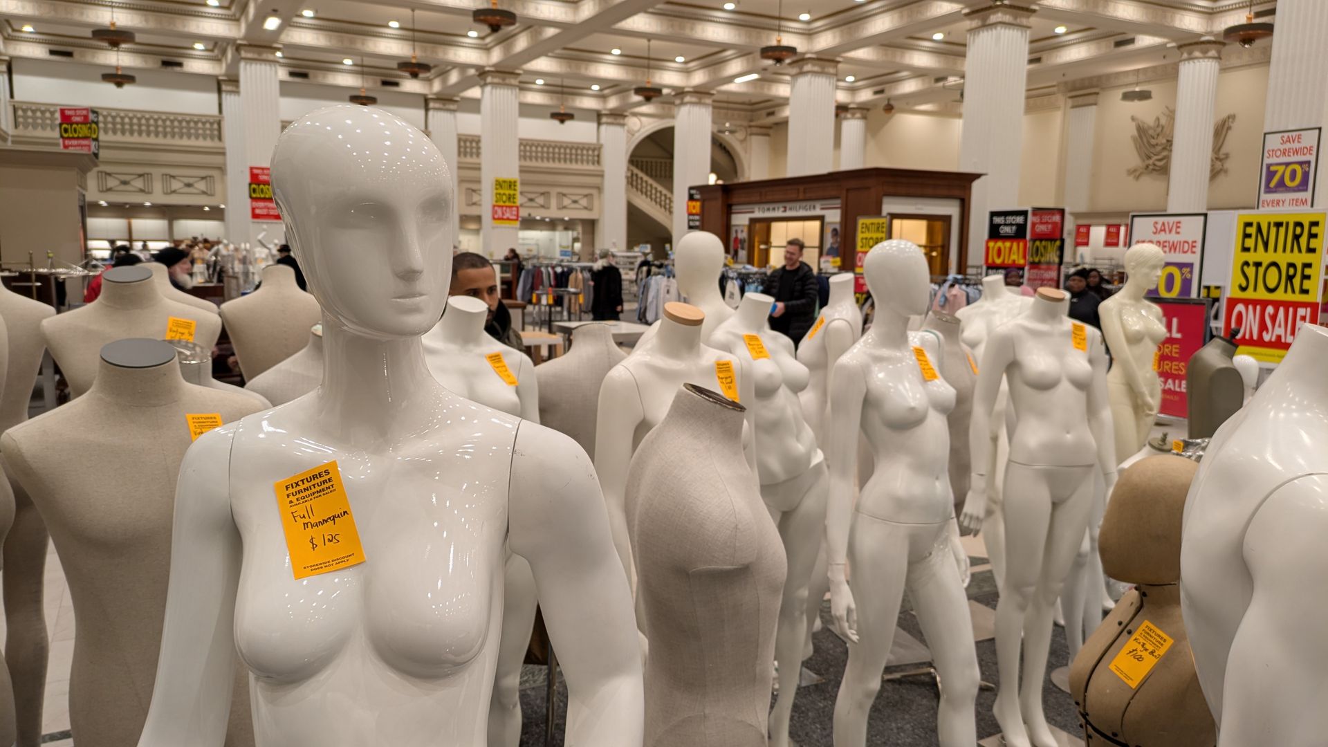 Rows of mannequins