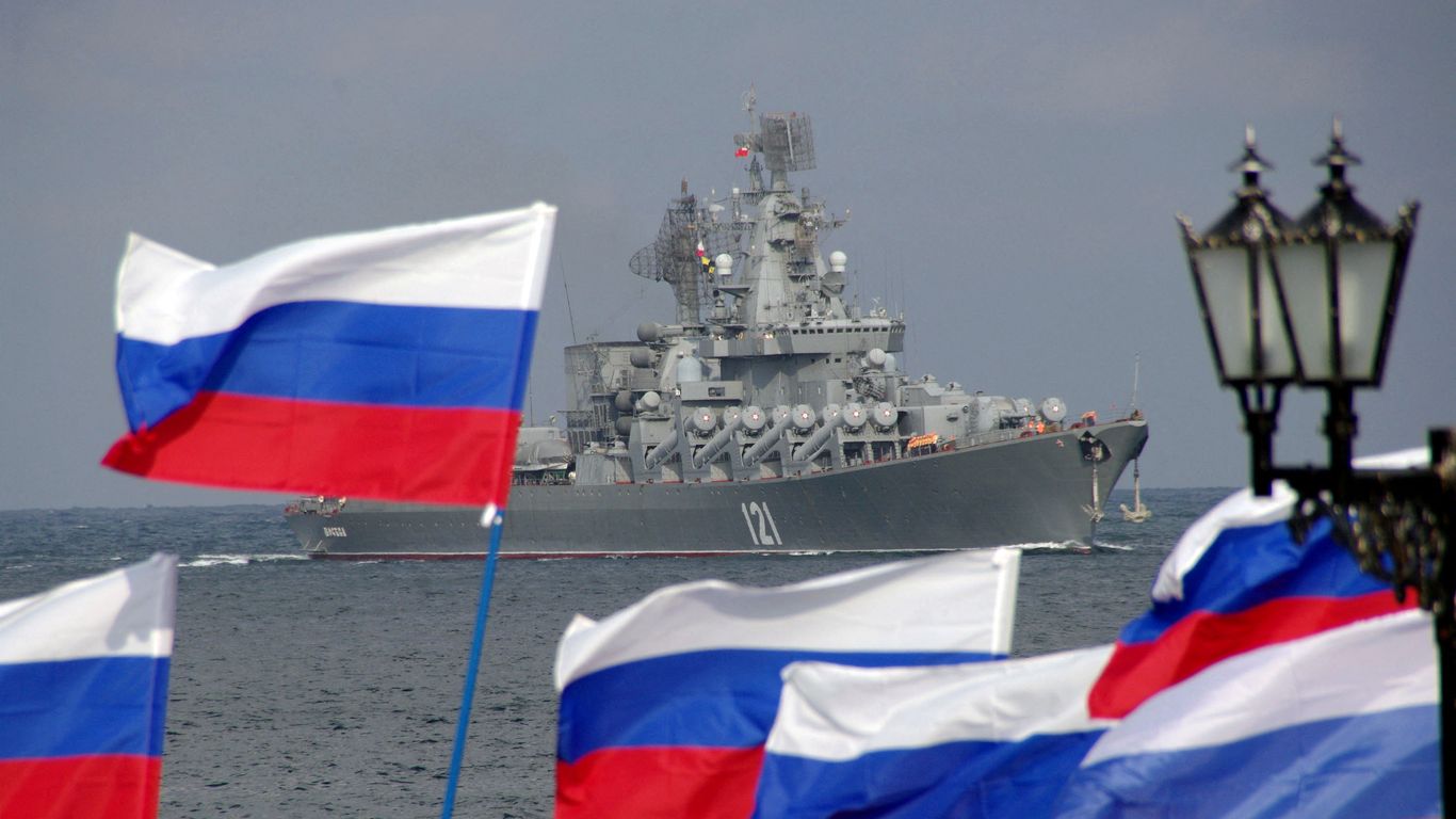 Russia says flagship of its Black Sea fleet has sunk