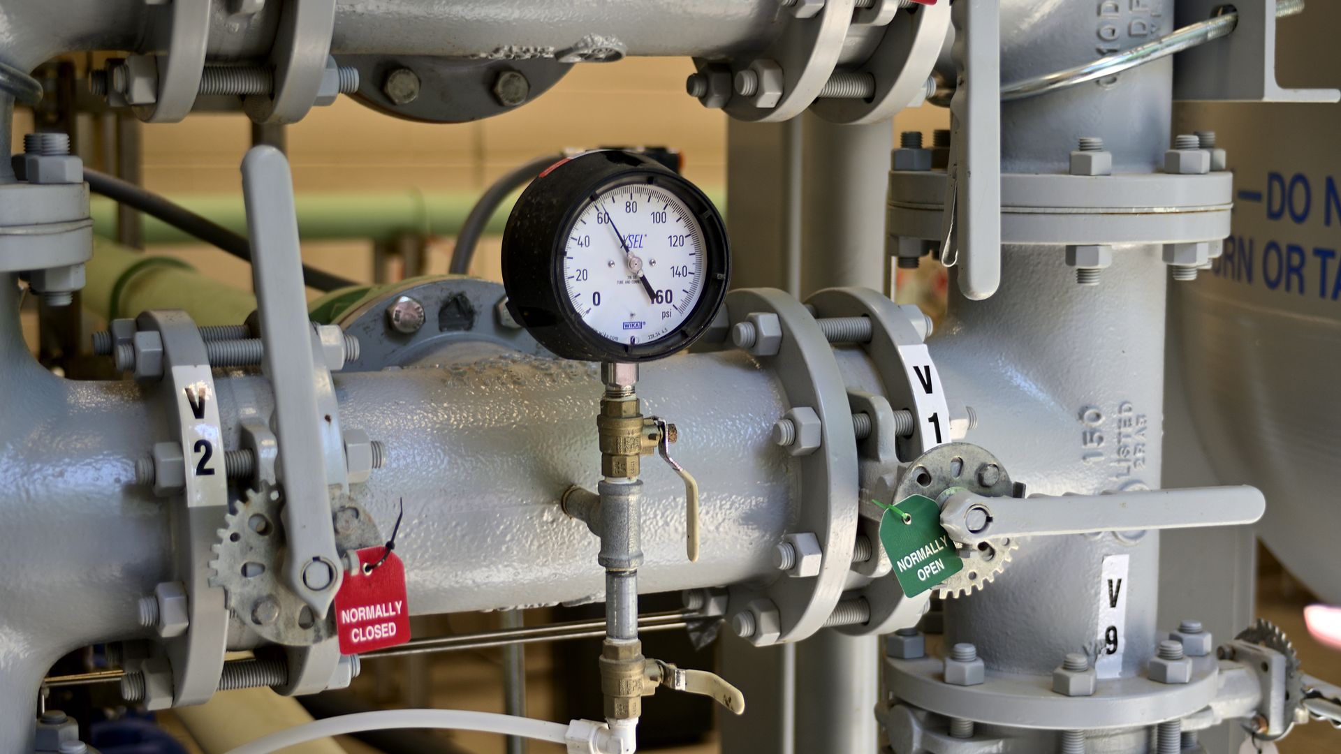 Part of a filtration system meant to remove PFAS from municipal water installed at a plant in Horsham, Pennsylvania, in 2019.