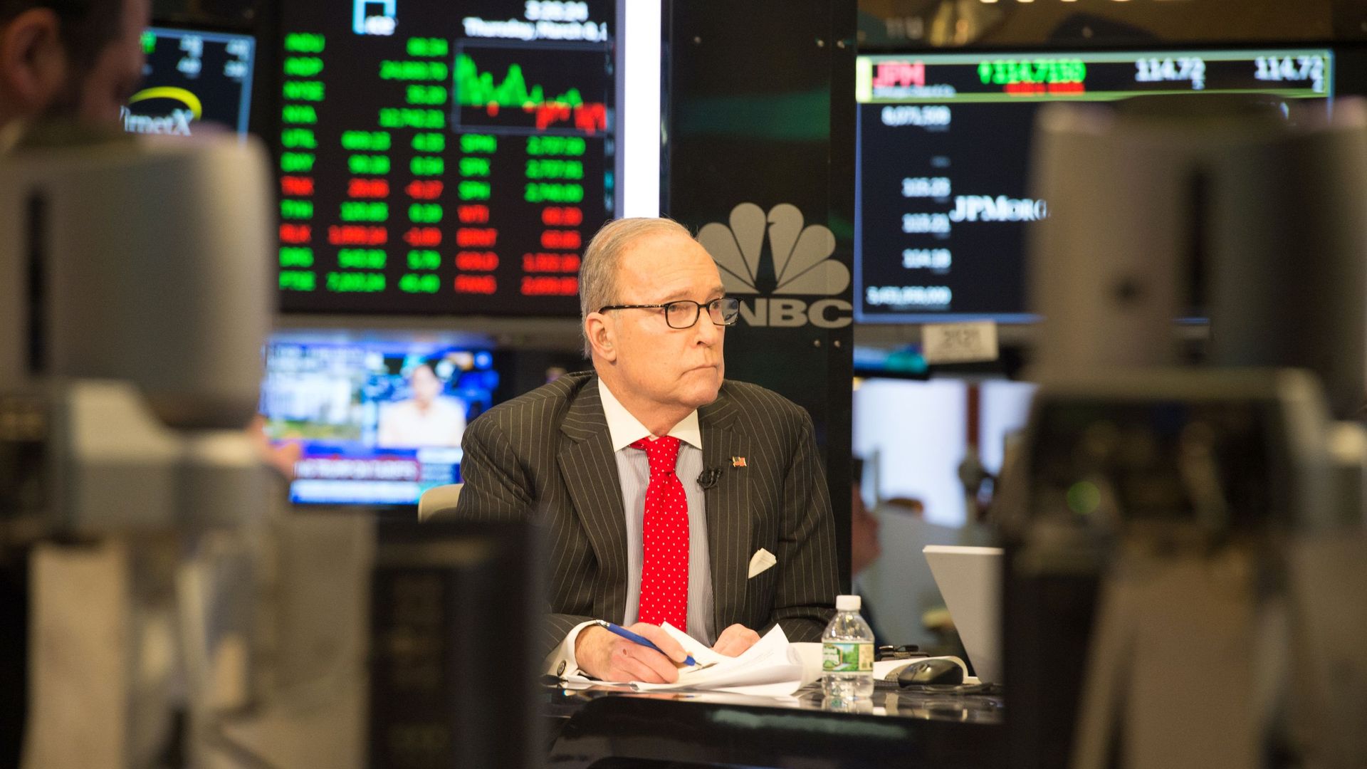 Kudlow in a TV studio