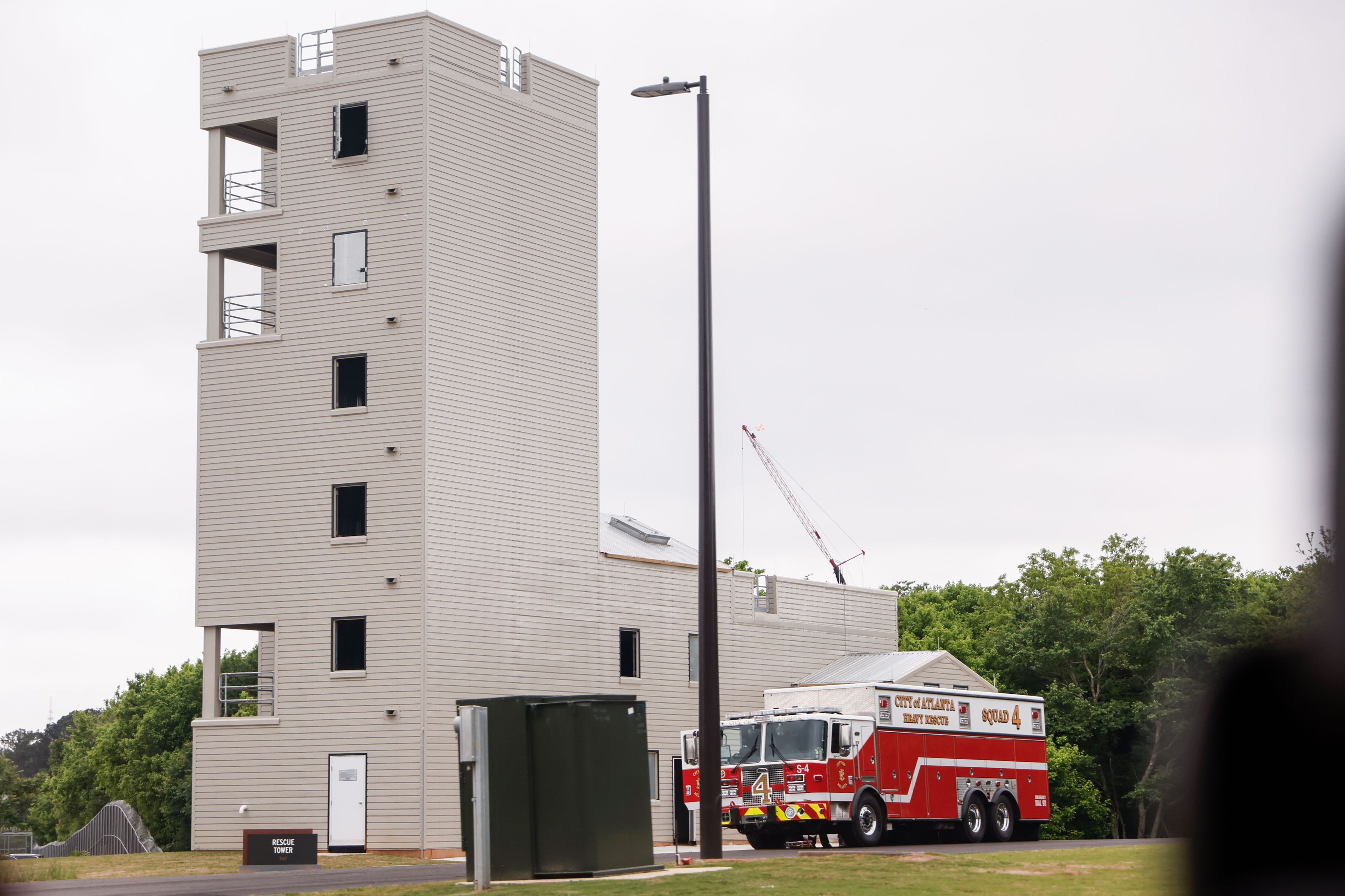 The rescue tower where firefighters can practice skills at the Atlanta public safety training center