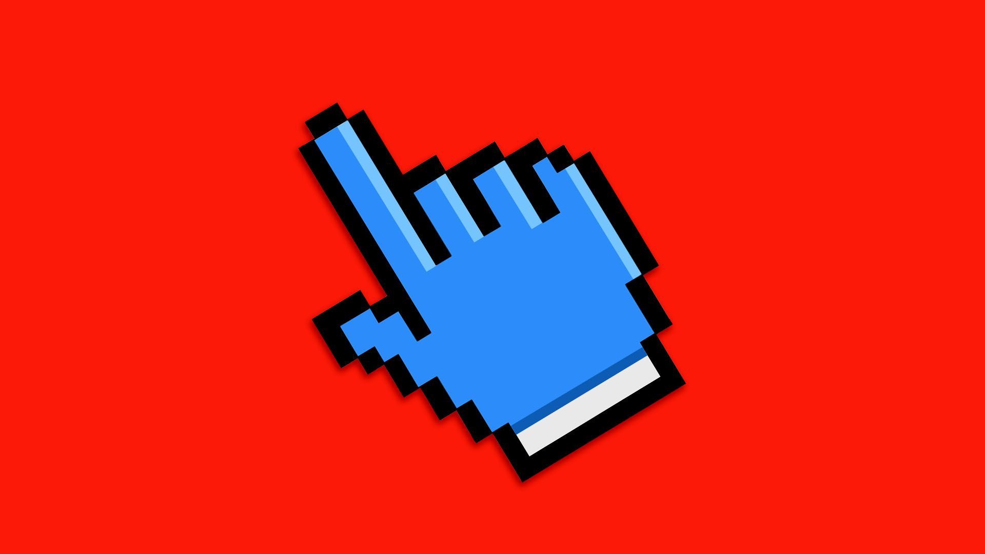 Illustration of a cursor wearing a medical glove