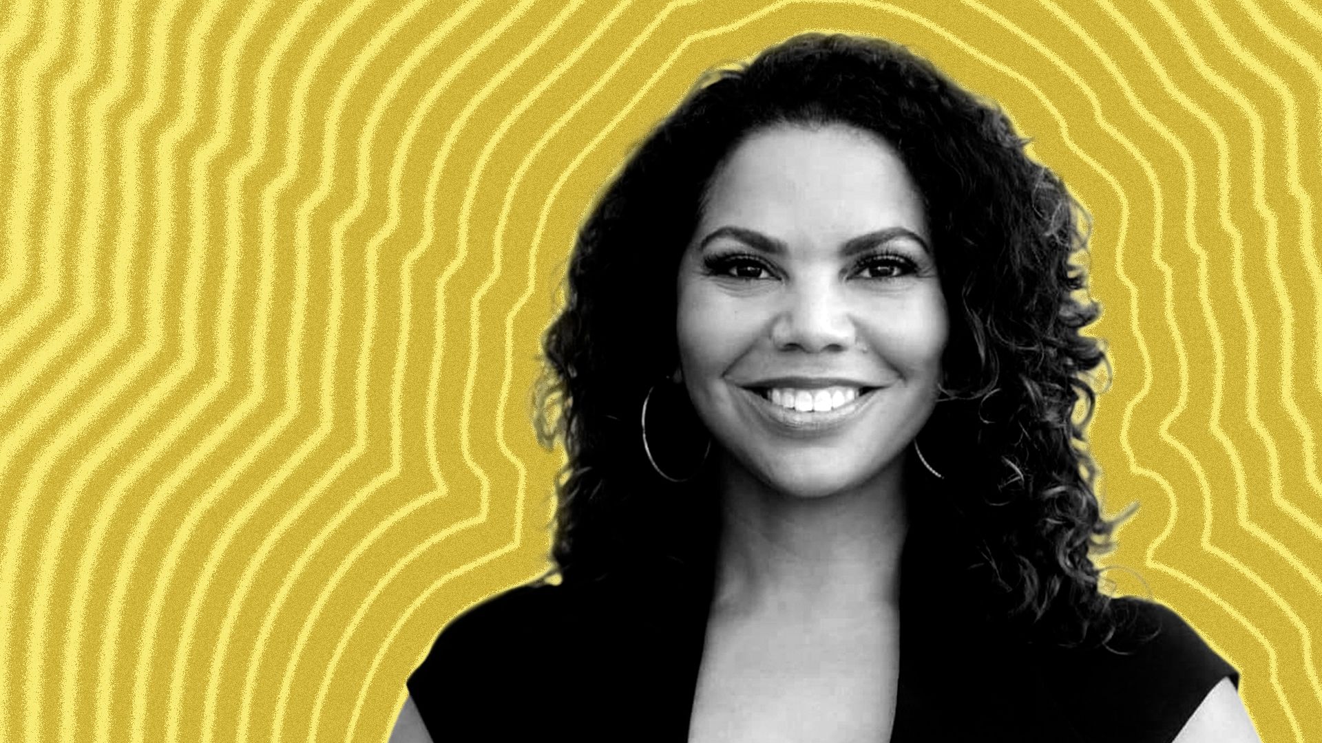 Photo illustration of Lesli Harris with lines radiating from him.