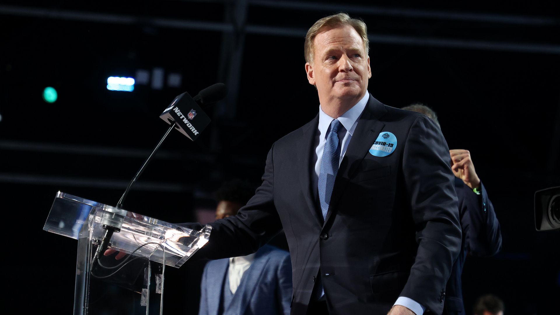 NFL Commissioner Roger Goodell at the 2021 NFL Draft in Cleveland, Ohio, in April.