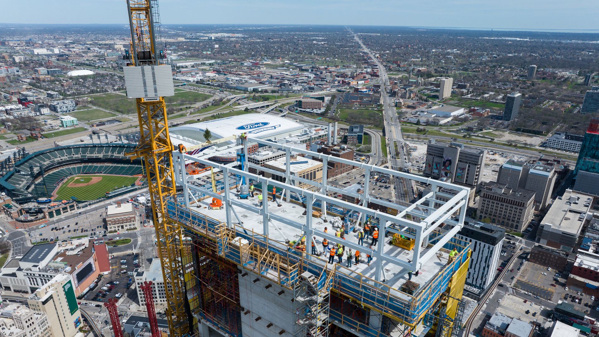 The top of the Hudson's site tower. Photo: Courtesy of Bedrock