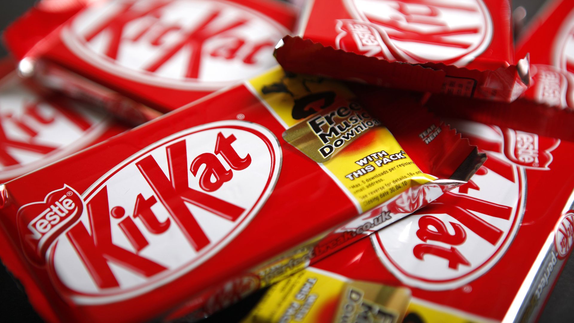 close up shot of Nestle KitKat bar
