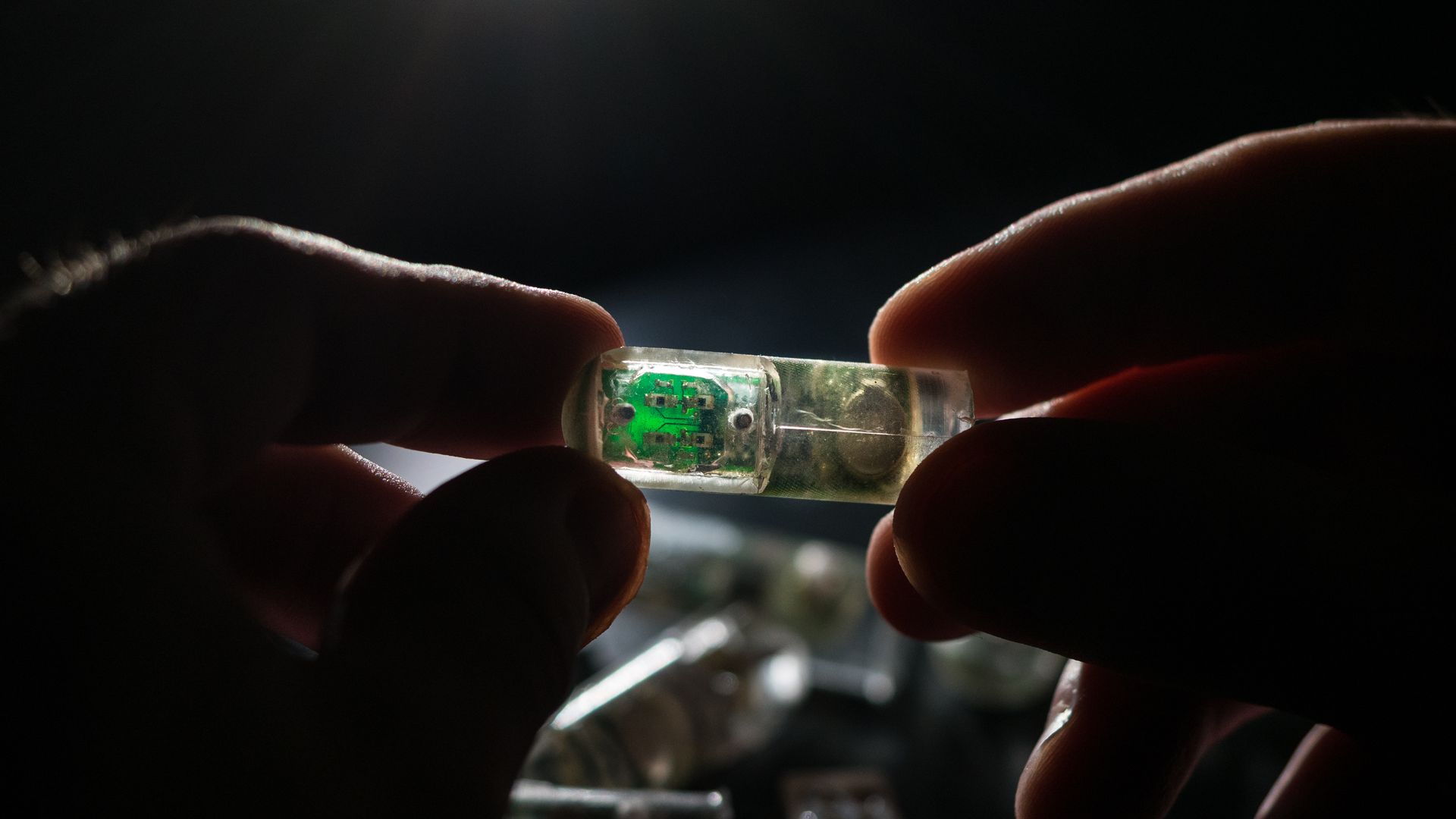 An ingestible sensor developed at MIT, which can detect internal bleeding in the stomach.