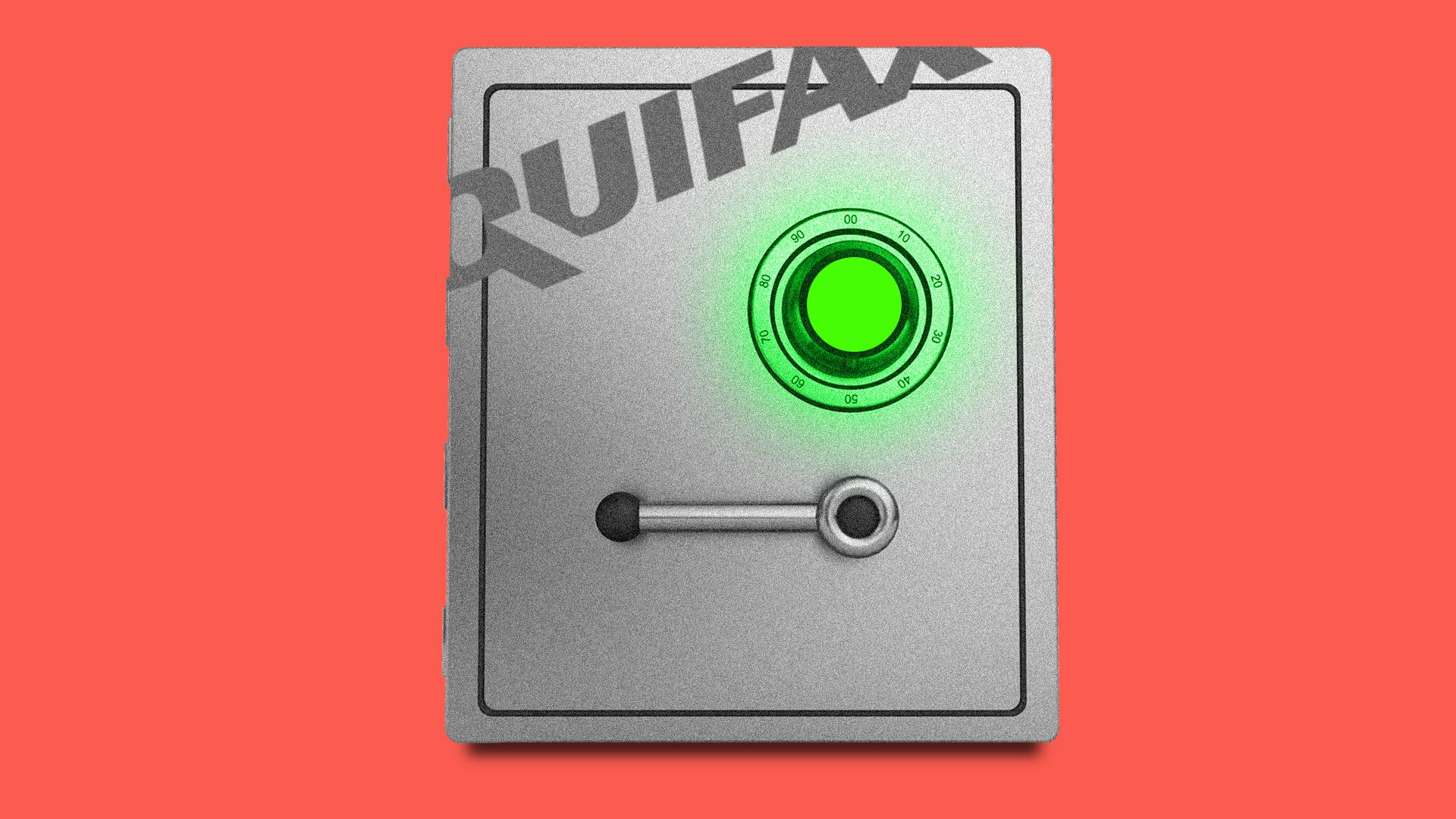 This illustration shows a safe with the Equifax logo on it.
