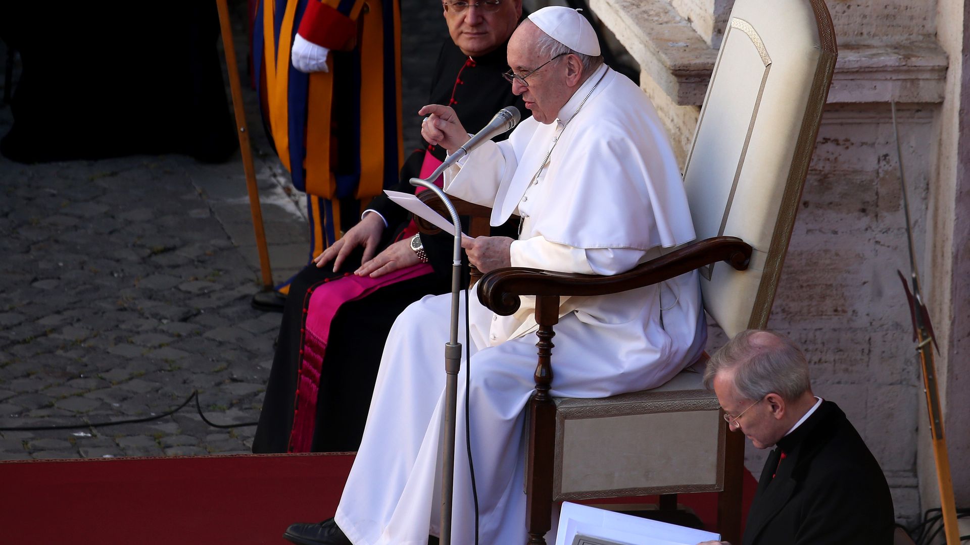 Pope Francis holds weekly audience.
