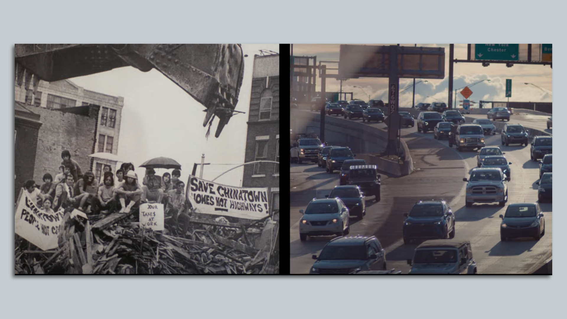 Images from the U.S. Department of Transportation's  latest video highlighting the Chinatown Stitch in Philadelphia.