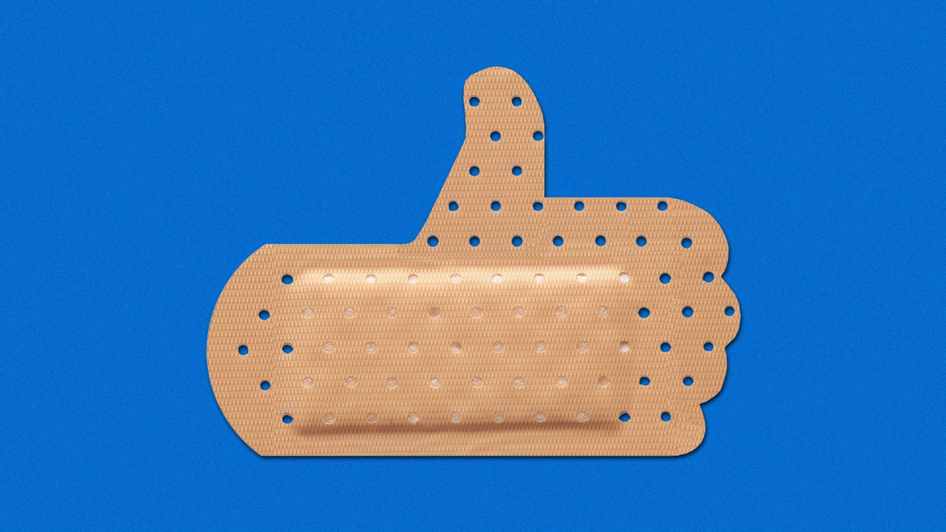 Illustration of a band-aid in the shape of a thumbs up
