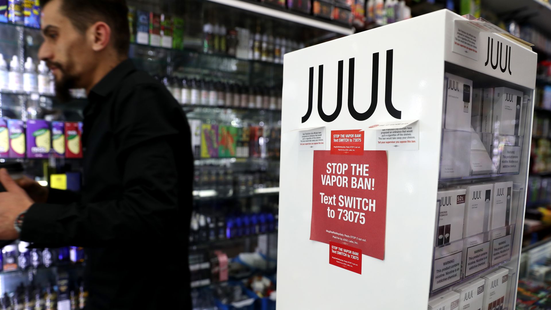 A Juul sales display