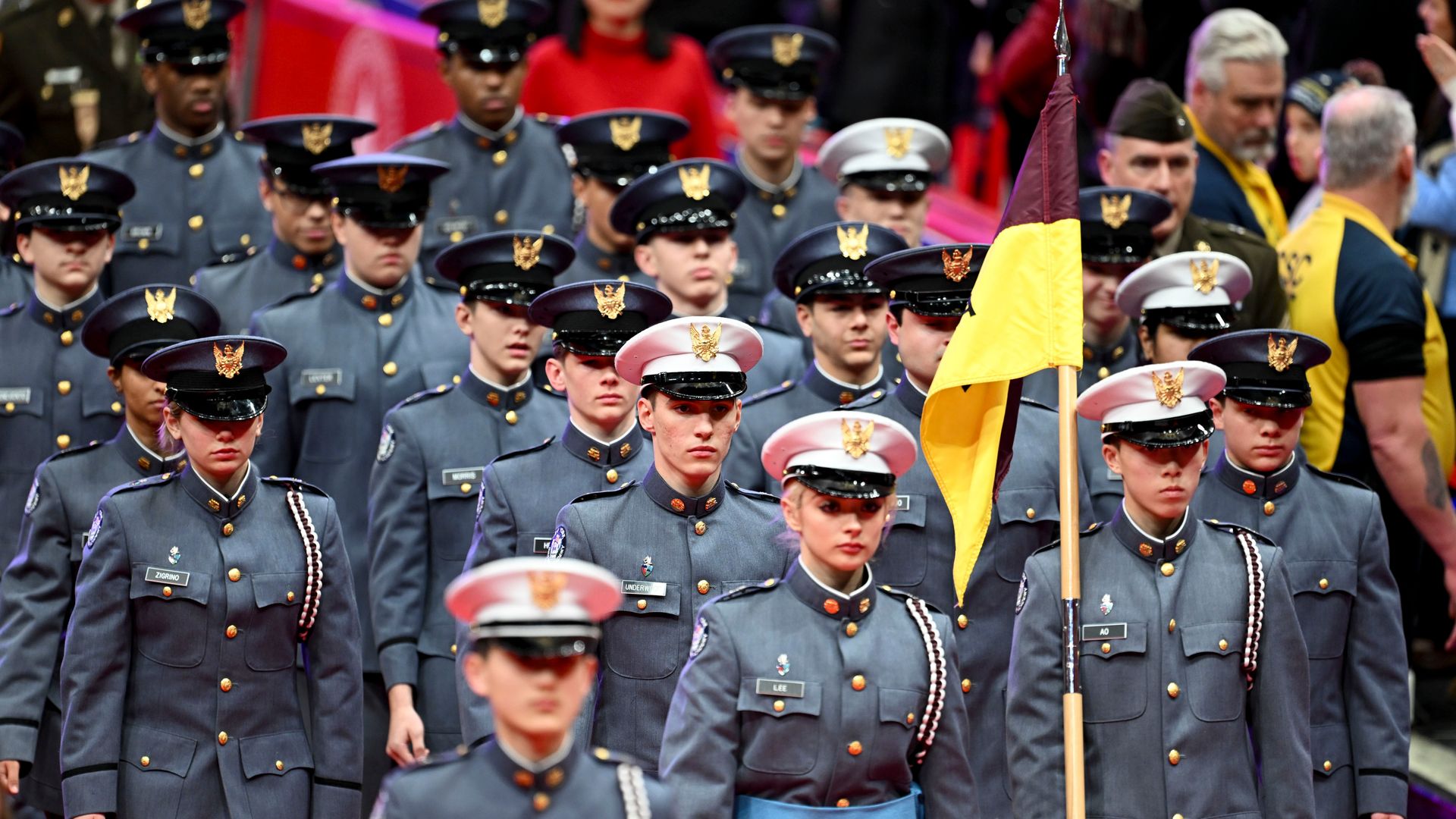 Members of the New York Military Academy during the inauguration of President Trump