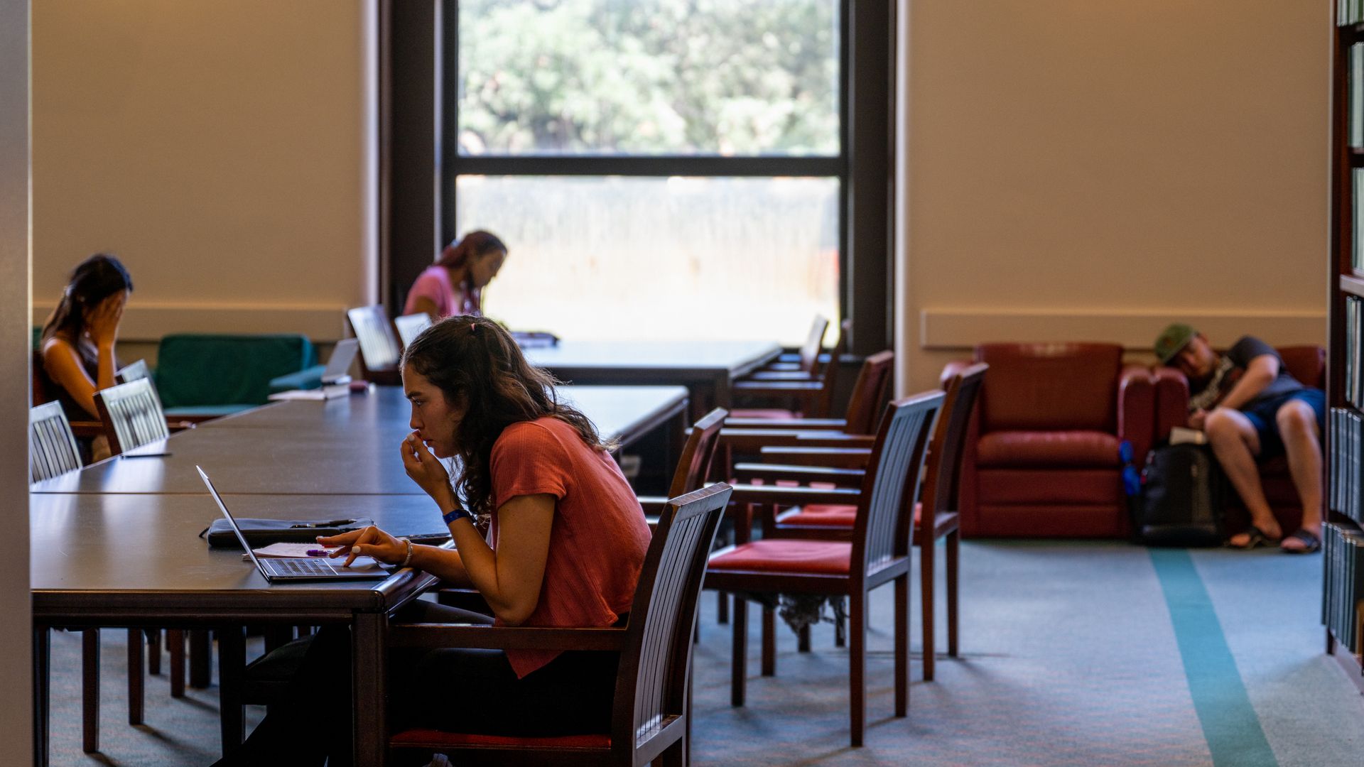 Students study in the Rice University Library on August 29, 2022 in Houston, Texas
