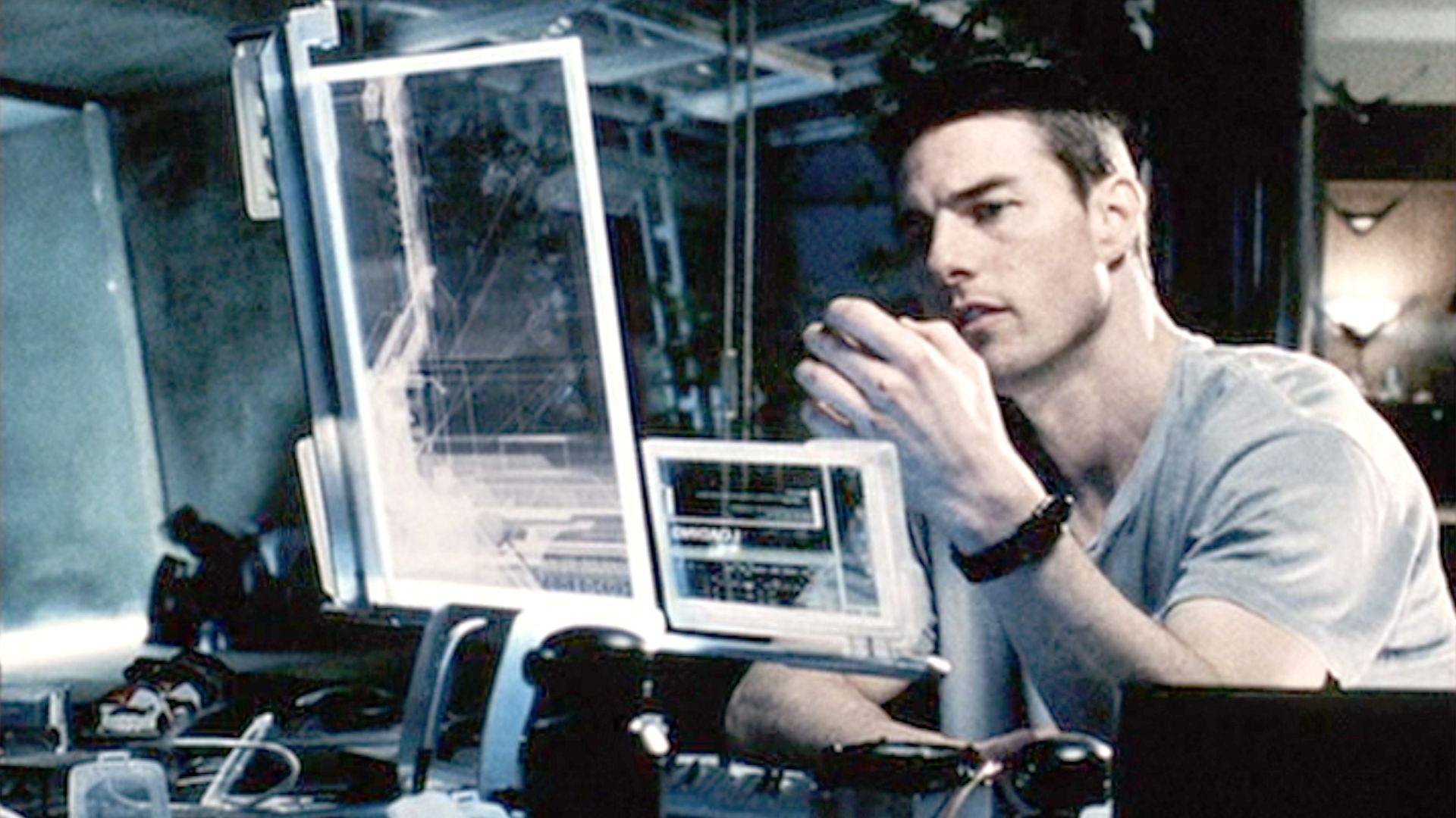 A screenshot from the movie Minority Report.